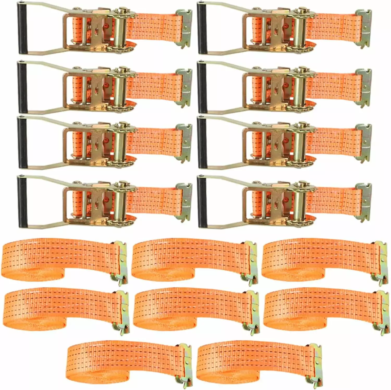 Erickson 58900 Yellow 3 x 30' Winch Strap with Chain Lead and Grab Hook