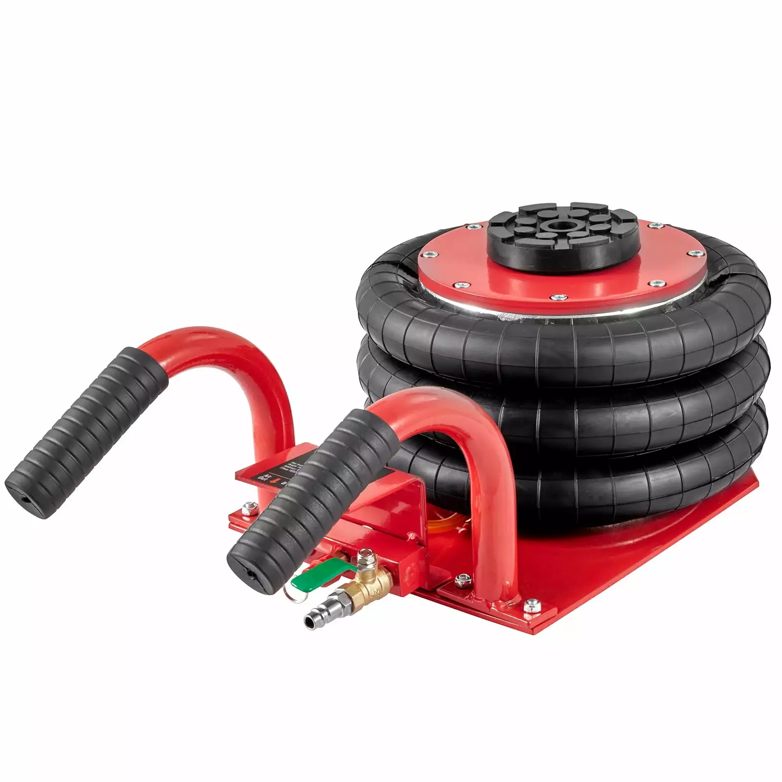 SKYSHALO Air Jack. 3 Ton/6600 lbs Capacity. Triple Bag. Includes Six Steel Pipes. Elevates to 17.7 inch/450 mm. Quick 3-5 Second Lift. Pneumatic Jack with Side Handles for Vehicles. Garages