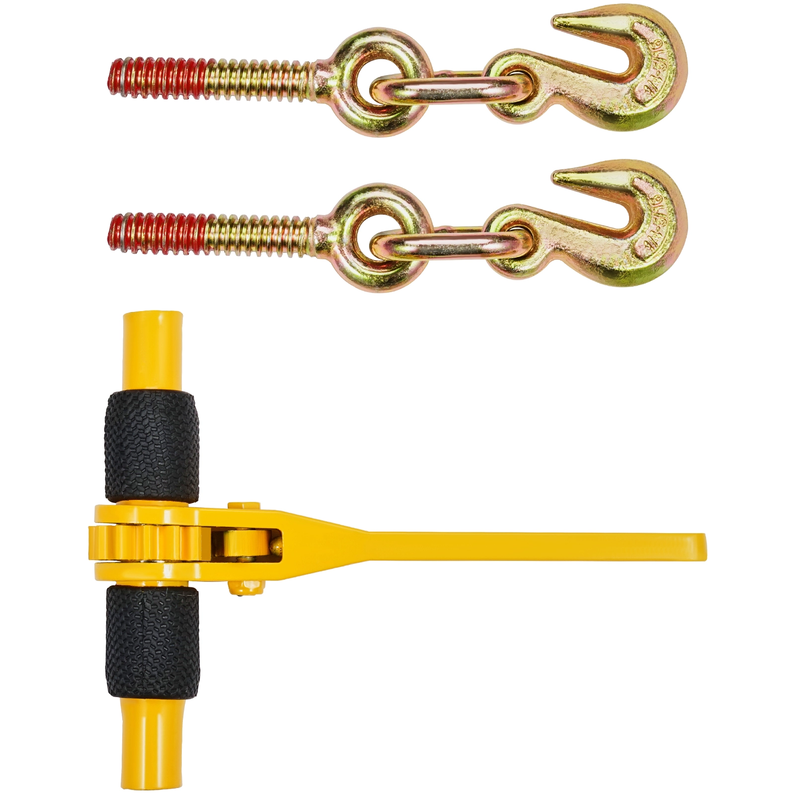 SKYSHALO Chain Tighteners. 1/4-5/16 Size. 2600 lbs Capacity. Set of 2. Includes Dual Grab Hooks. Secure Tie Down Gear for Transport Chains. Durable Ratchet Binders for Flatbeds and Trailers