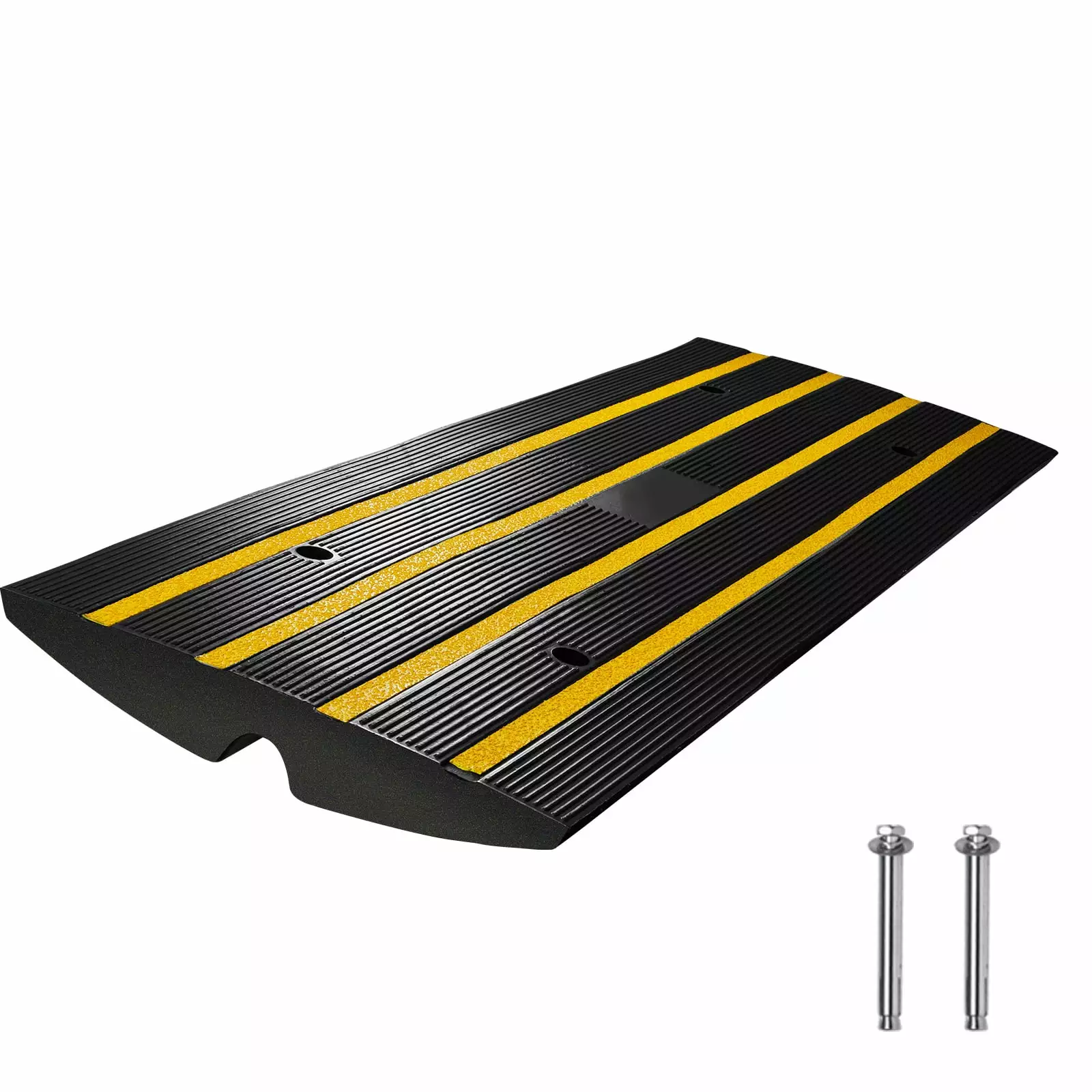 SKYSHALO Curb Ramp Rubber Driveway Ramp 2.6 Rise 15 tons Capacity Threshold Ramp