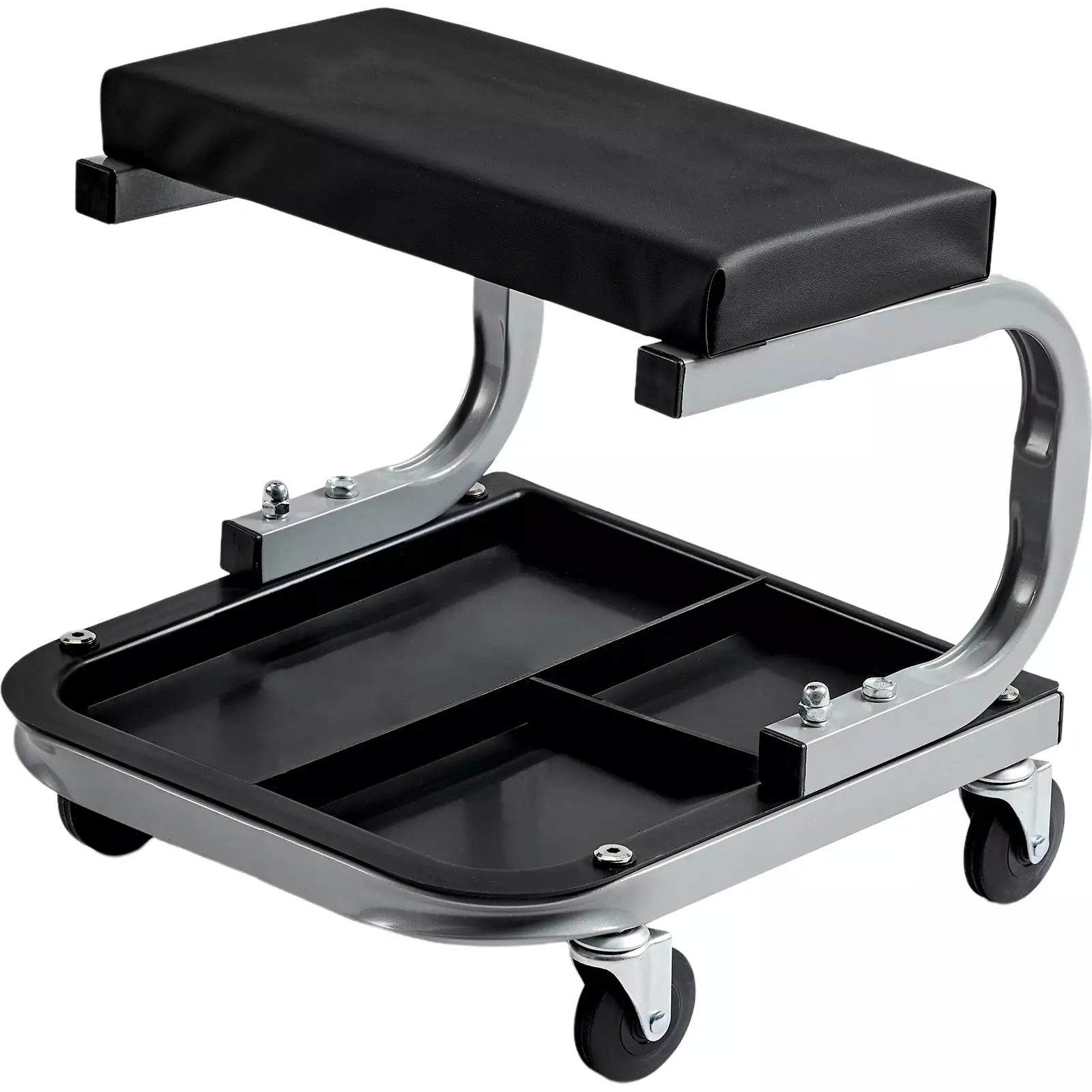 SKYSHALO Garage Crawl Seat with Tool Tray Rolling Padded Auto Mechanic Stool. 250 Lbs Capacity