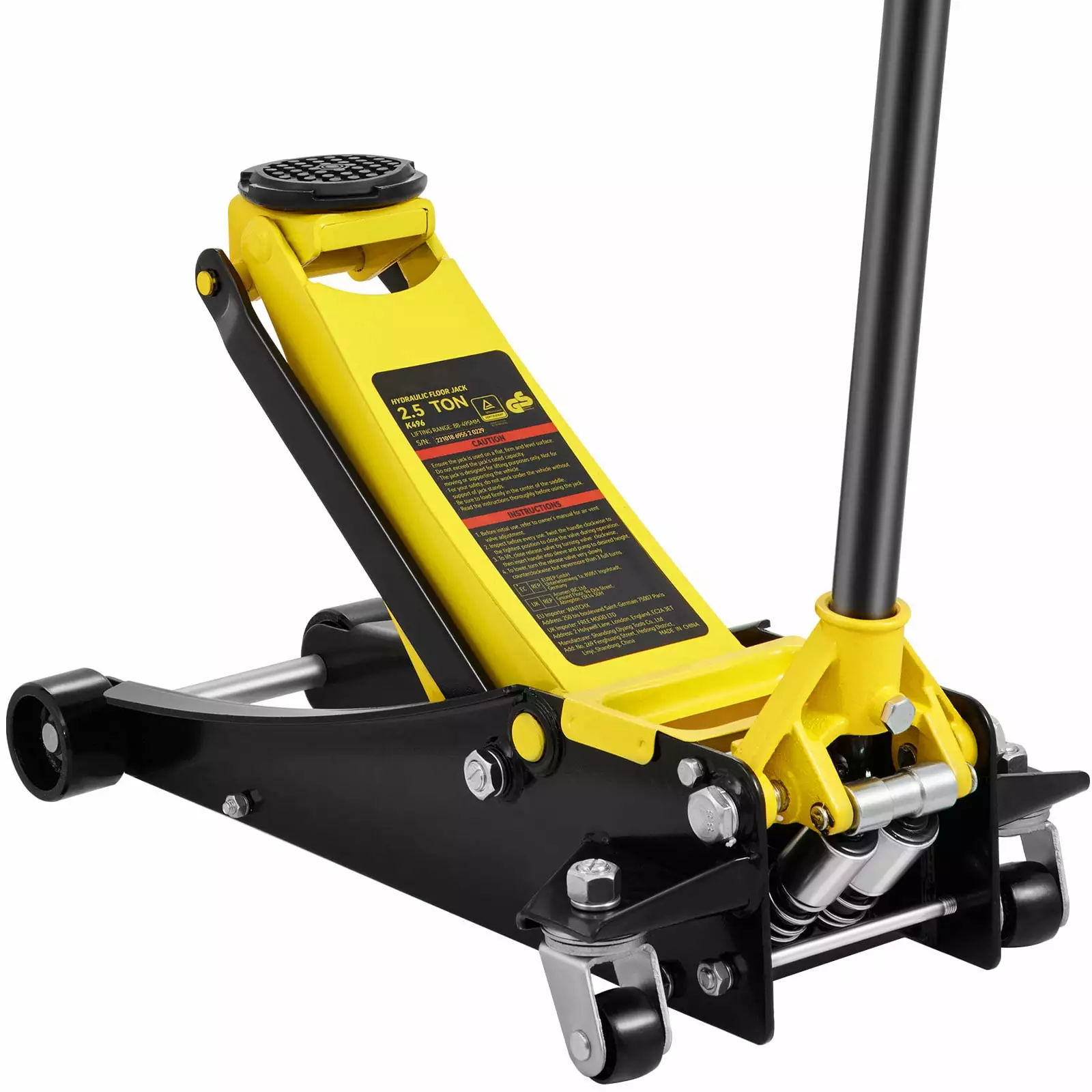 SKYSHALO Low Profile Floor Jack.2.5 Ton (5500 lbs) Slim Profile. Durable Steel Race Car Jack. Dual Piston Rapid Pump.Lifting Range 3.64-19.49