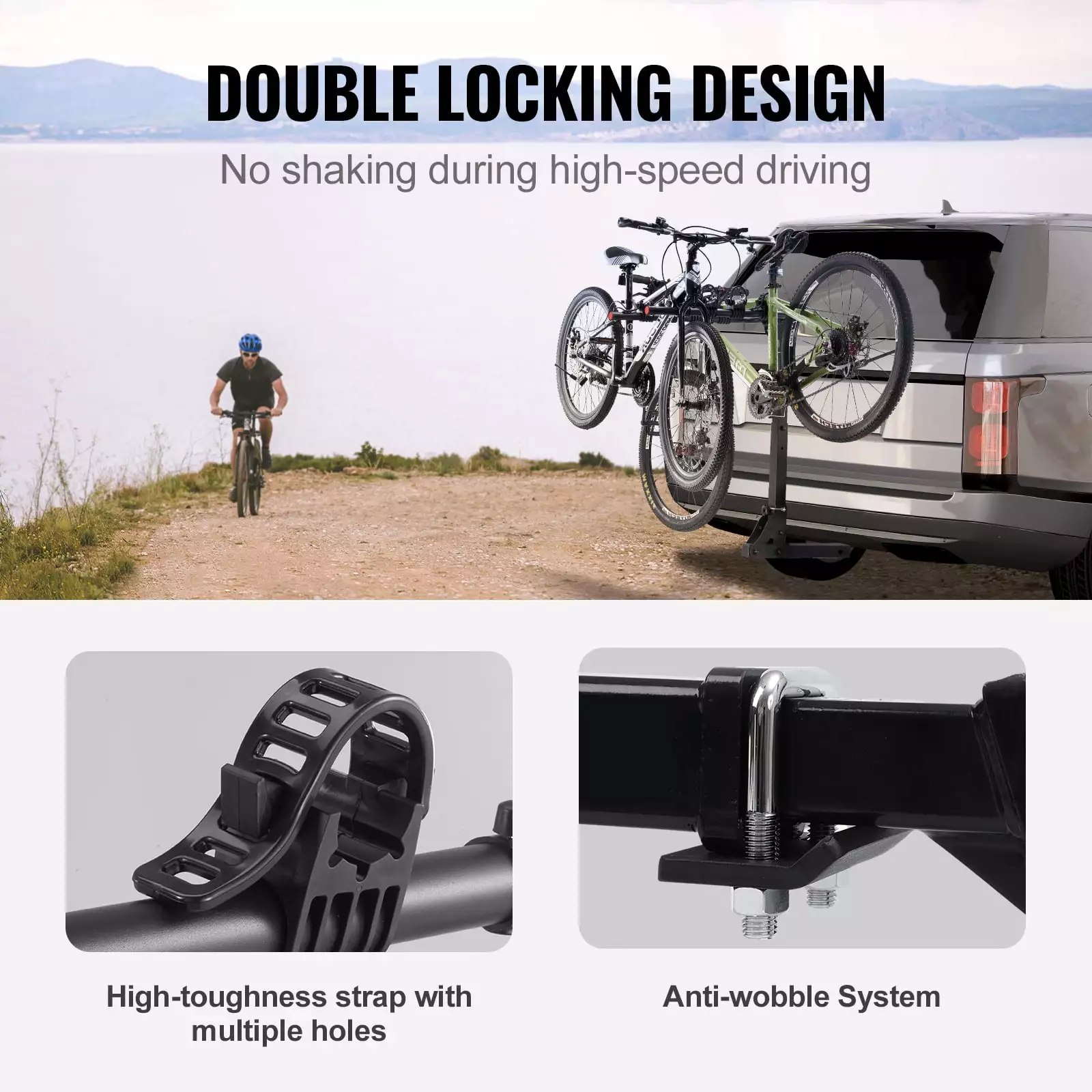 SKYSHALO Hitch Mount Folding Swing Down Bicycle Carrier Car Truck SUV 4 Bike Rack