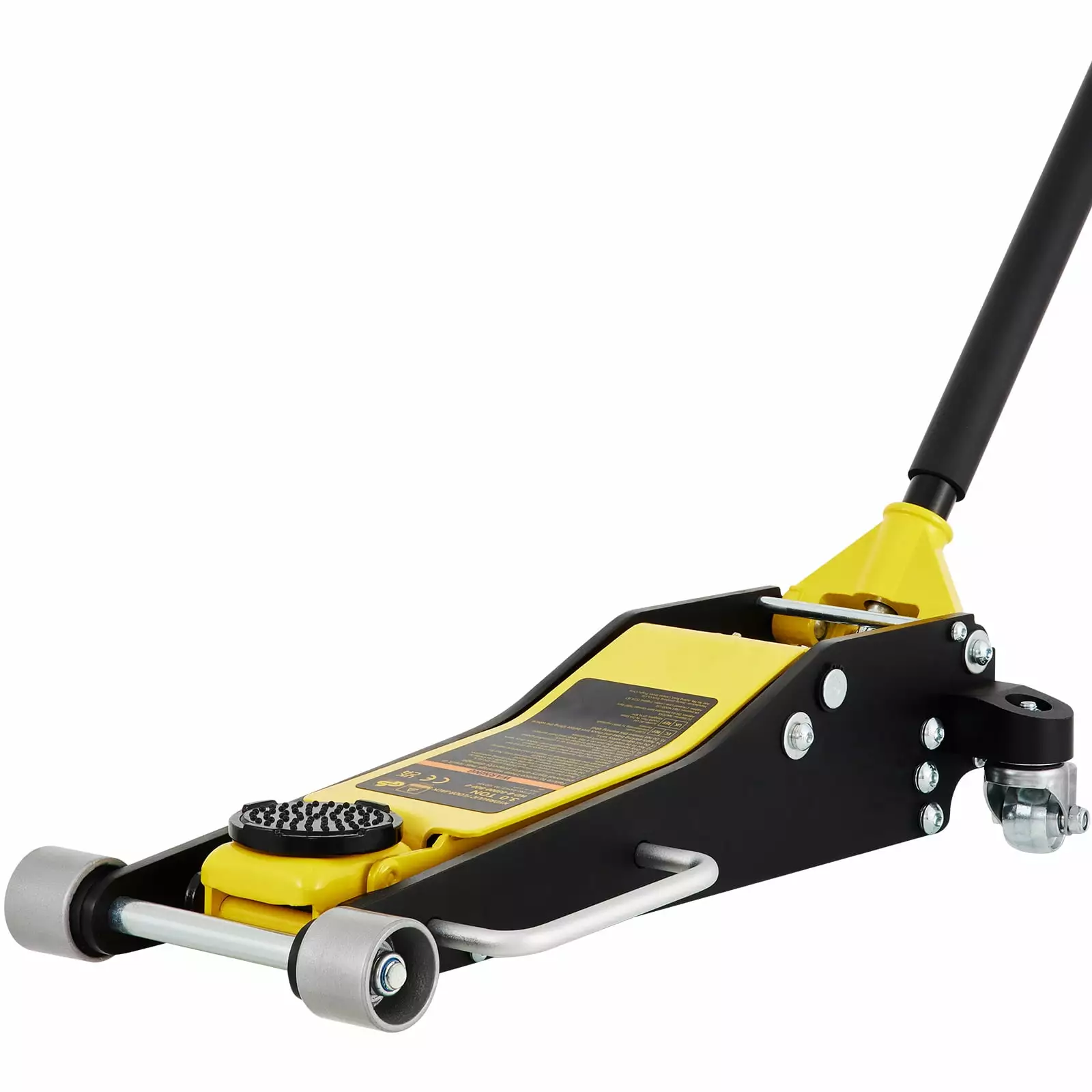 SKYSHALO Low Profile Floor Jack 2.5 ton (5500 lbs). Dual Piston Quick Lift Pump. 3-3/4-18-7/10 Height Lifting Range. Yellow+Black. Aluminum and Steel Hydraulic Racing Floor Jack