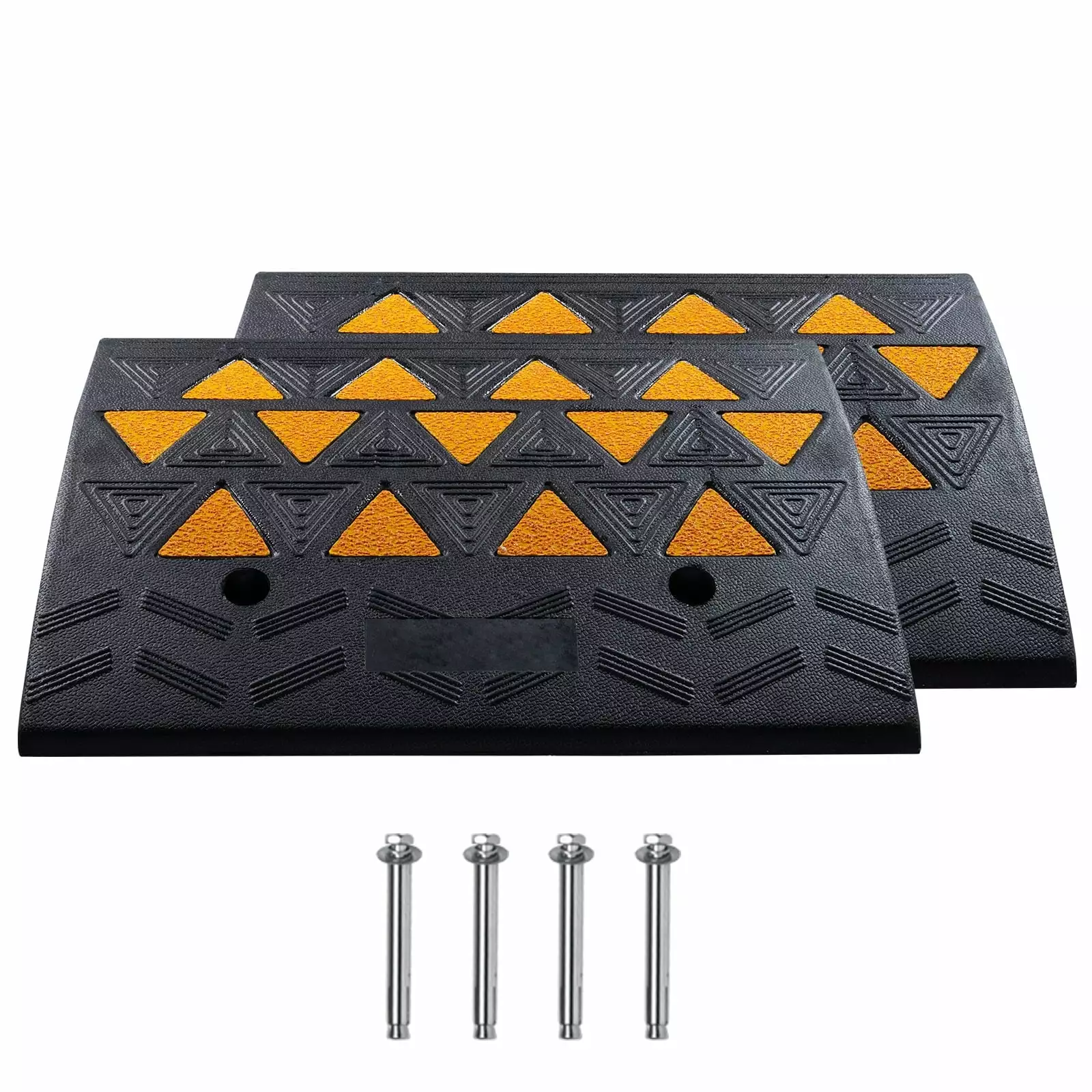 SKYSHALO Rubber Curb Ramp Driveway Ramp for Curb 2 Pack 6 Rise 19.3 Wide 33069lbs