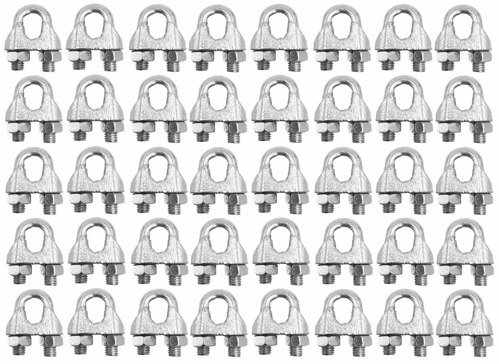 STURGID 88201 Wire Rope Clamp Clip for Cables Zinc Plated - 1/8 inch - Bulk Pack of 40 Pcs