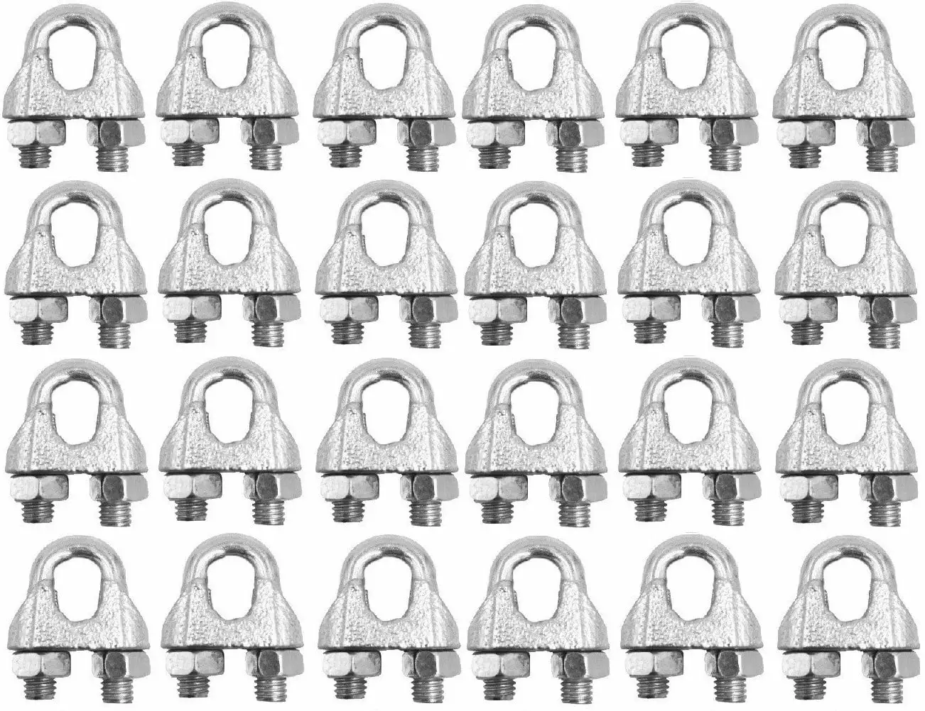 STURGID 88203 Wire Rope Clamp Clip for Cables Zinc Plated - 1/4 inch - Bulk Pack of 24 Pcs