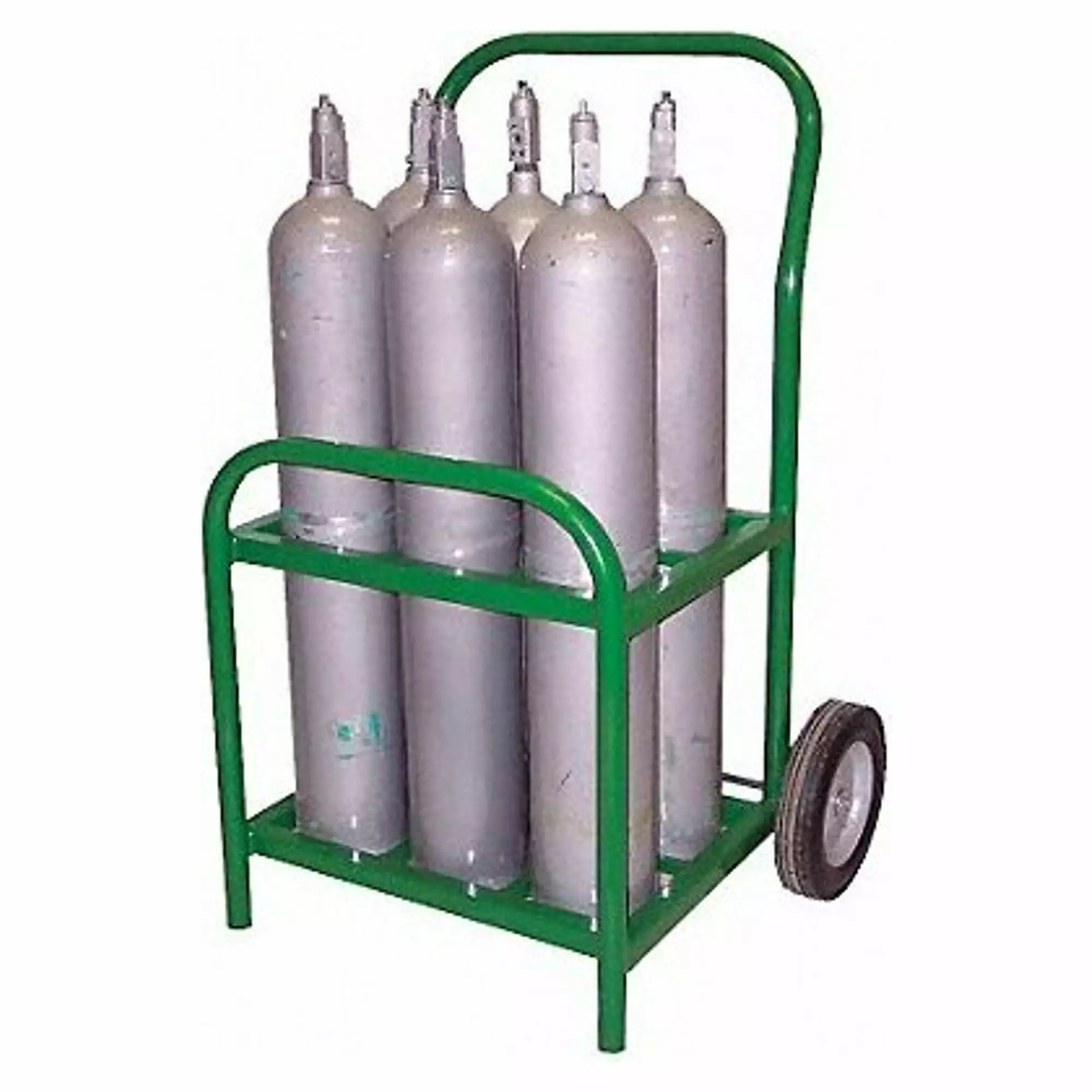 Saf-T-Cart Medical Series Carts. Holds 6 D or E Cylinders. 8 in Semi-Pneumatic Wheels - 1 EA (339-MDE-6)