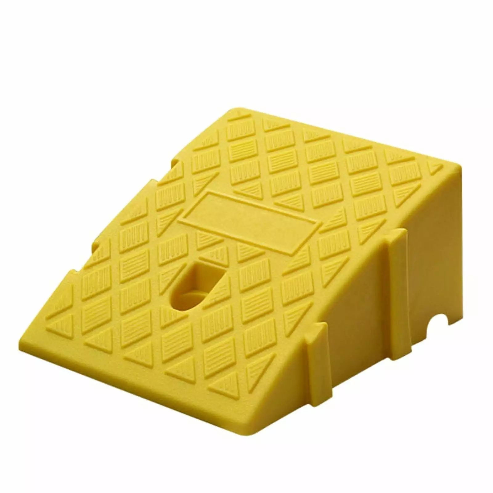 Non-Slip Curb Ramp. 13cm Height. Adjustable Splice. Yellow Driveway Threshold Ramp for Safe Slope Access