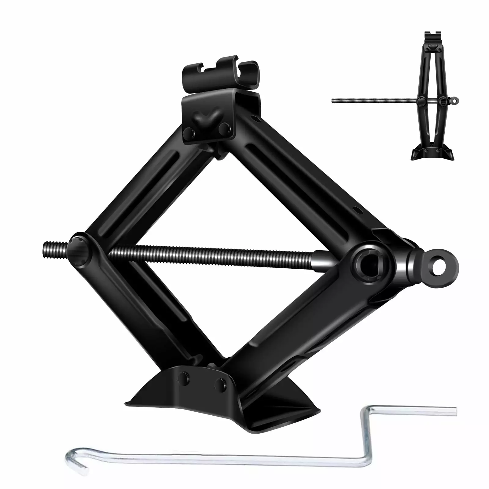 Scissor Jack 2.0T for Cars. Van. Caravan. Steel Car Jack. Adjustable Height from 115mm to 390mm. with Crank Handle Easy to Lift. Portable Lightweight Car Jack 2 Tonne Capacity