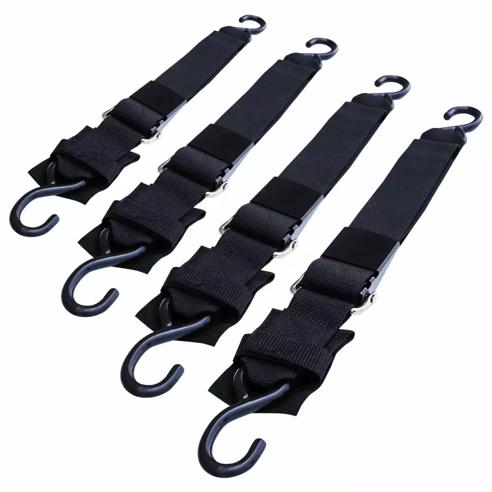 Seamander Marine Boat Trailer 2 inch Trailer Transom Tie-Down Straps. 2 Pairs