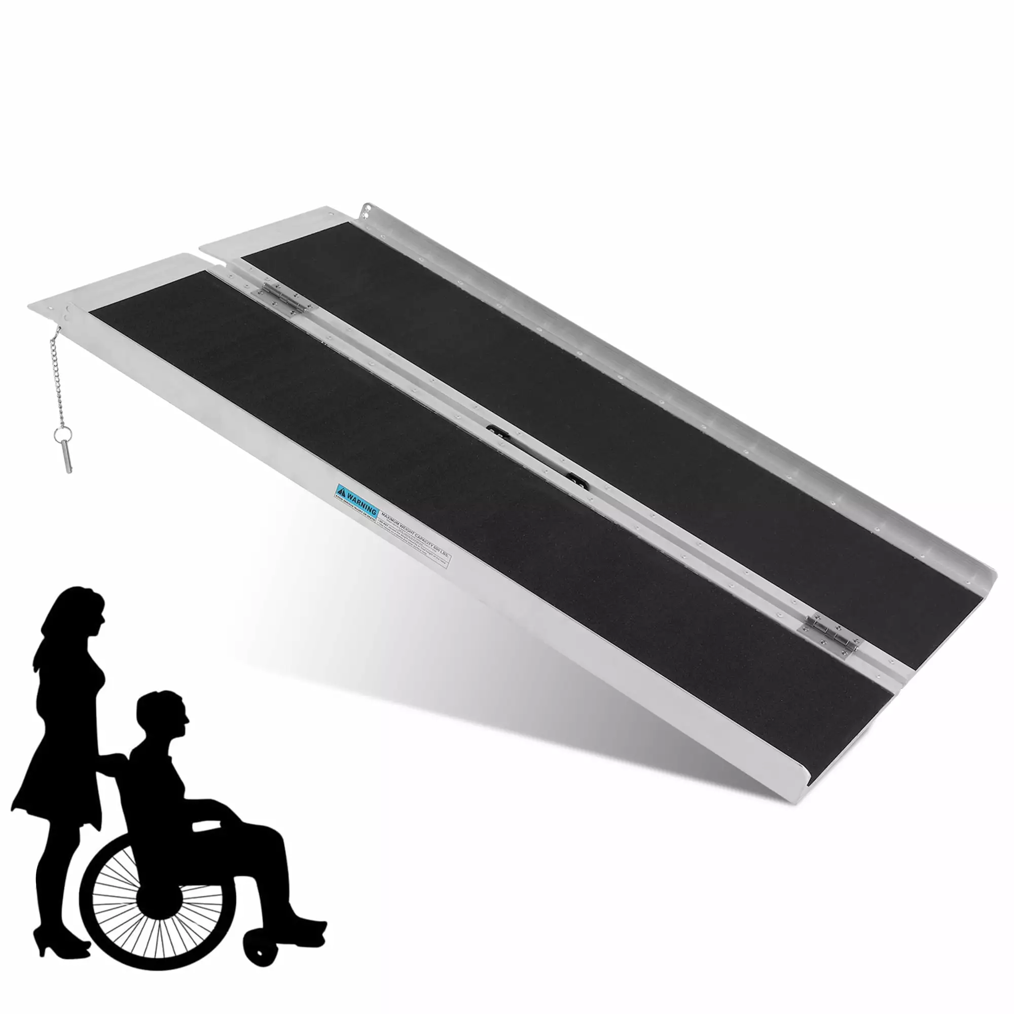 Segmart Wheelchair Ramp 4FT. 600lbs Wide 28.3'' Aluminum Portable Foldable Handicap Ramp for Home Threshold Doorways. Folding Steps Ramp for Curb Vehicle Entry Mobility Scooter Vans SUV. Black