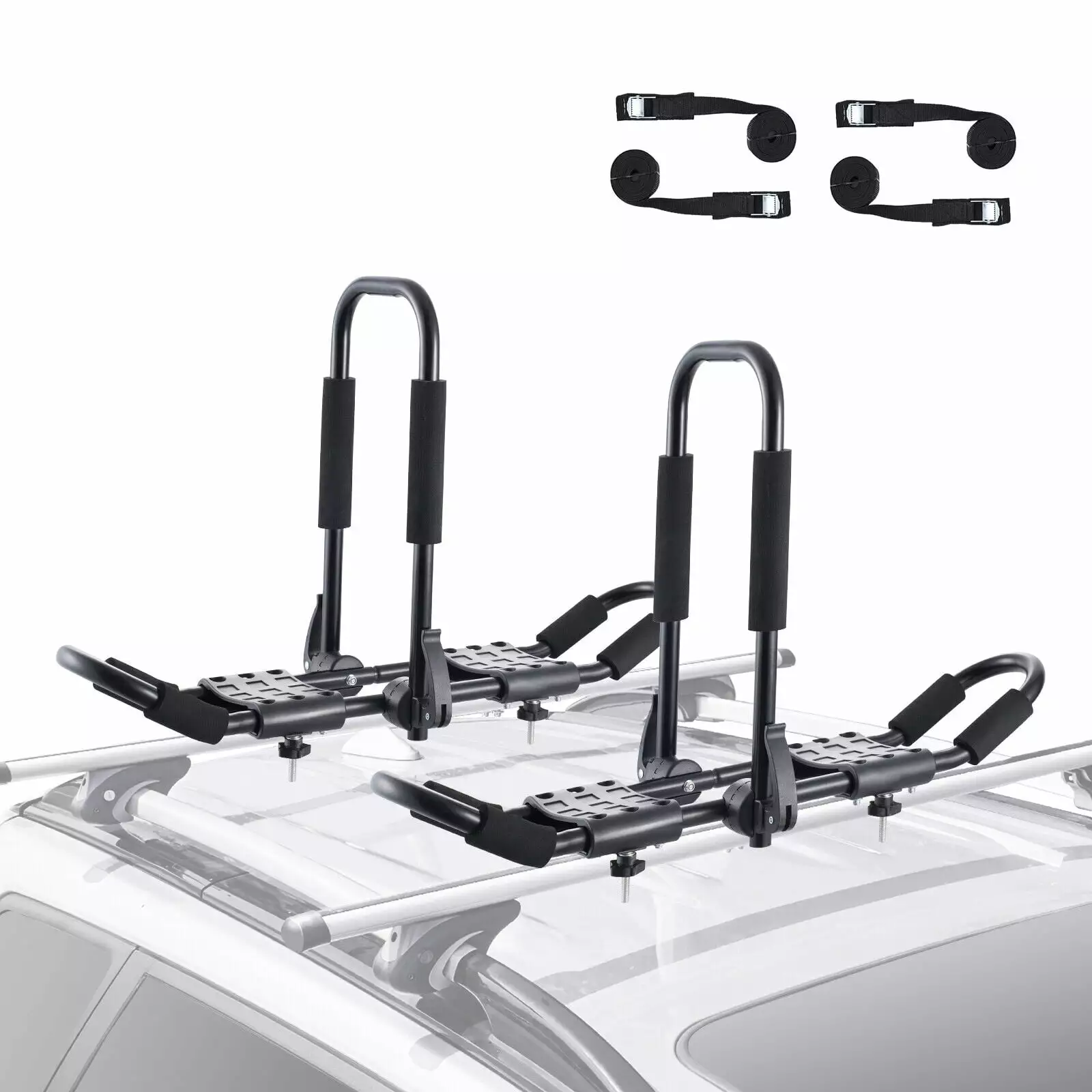 Smallzonex 2-in-1 Kayak Roof Rack Carrier for SUV and Car - Soft Roof Rack for Kayaks. Surfboards. and Skis