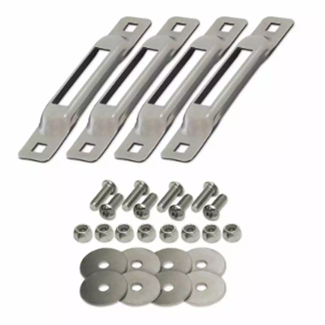 Snap-Loc E-Track Fasteners Single Strap Anchors. Stainless Steel - 4 Pack