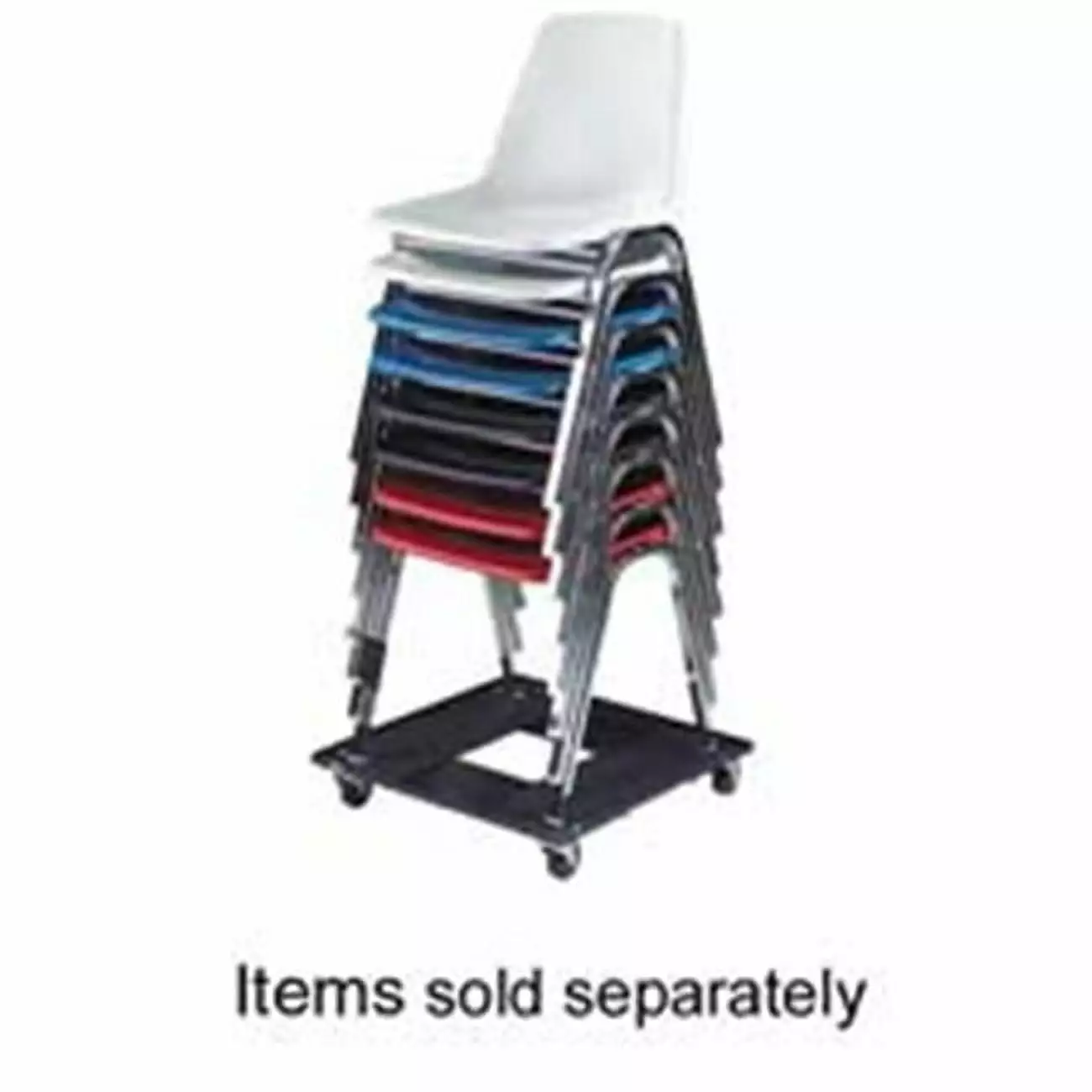 Stacking Chair Cart- w- 3in. Casters- Holds 15- 23in.x23in.x4-.50in.- BK