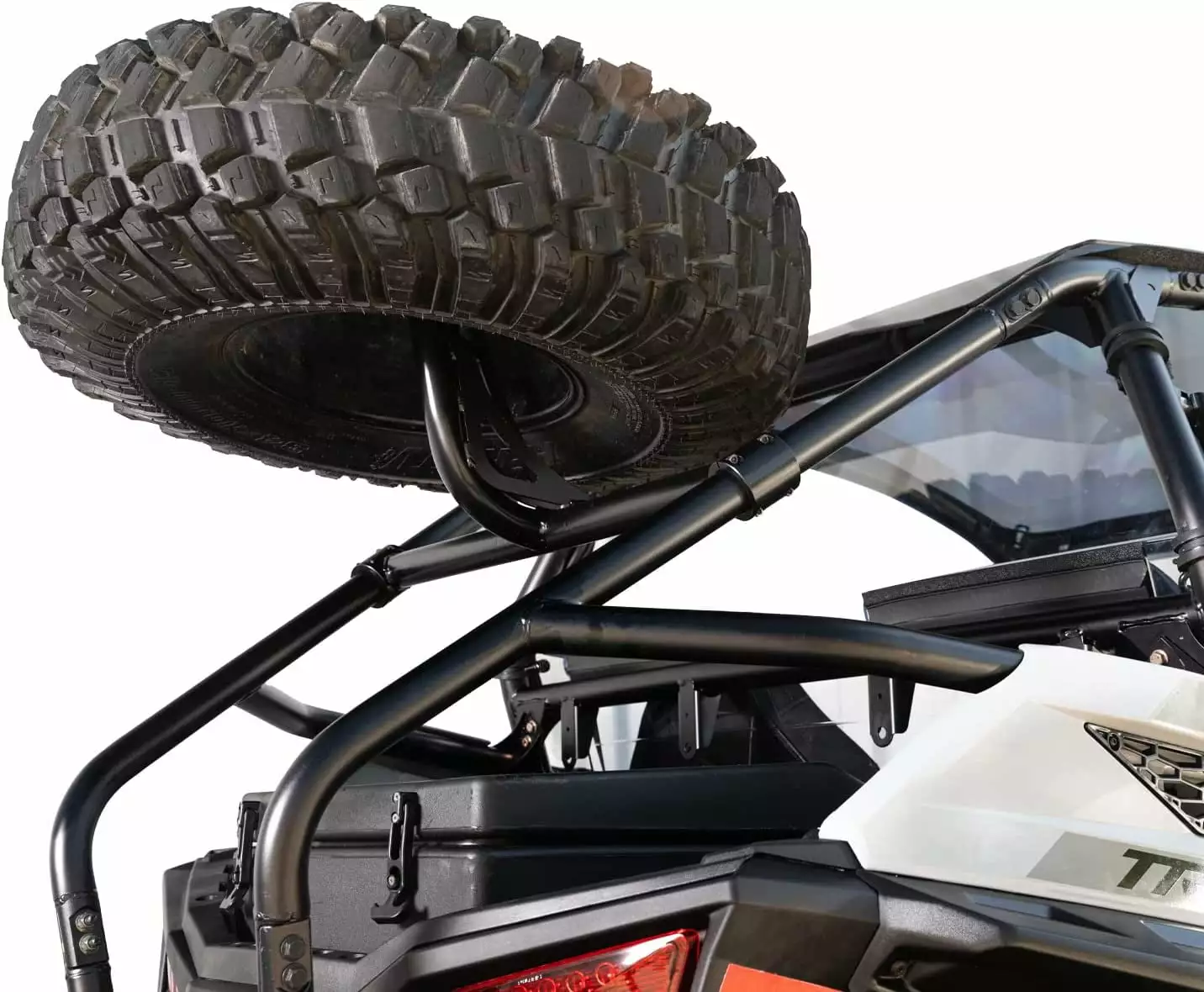 SuperATV HD Spare Tire Carrier for 2021+ Polaris RZR Trail S 1000|Tire Is Up and Out of The Way|Fits Up To 40 Tire|No Drilling or Welding Required|STC-P-RZR900S-01#RZRT