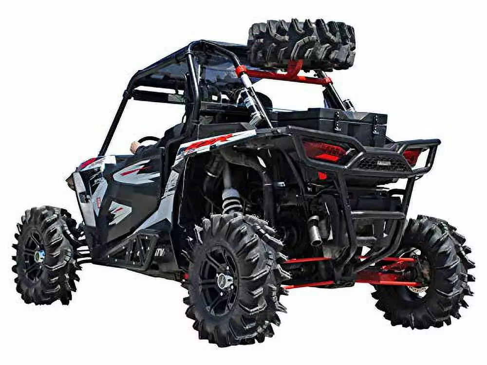 SuperATV Polaris RZR XP Turbo Spare Tire Carrier for a 2016+ Polaris RZR XP Turbo/XP 4 Turbo|Bolt|on Installation|Tubing|Powder Coated For Long Lasting Durability|Wrinkle Black|STC-P-RZR1K-00#XPT