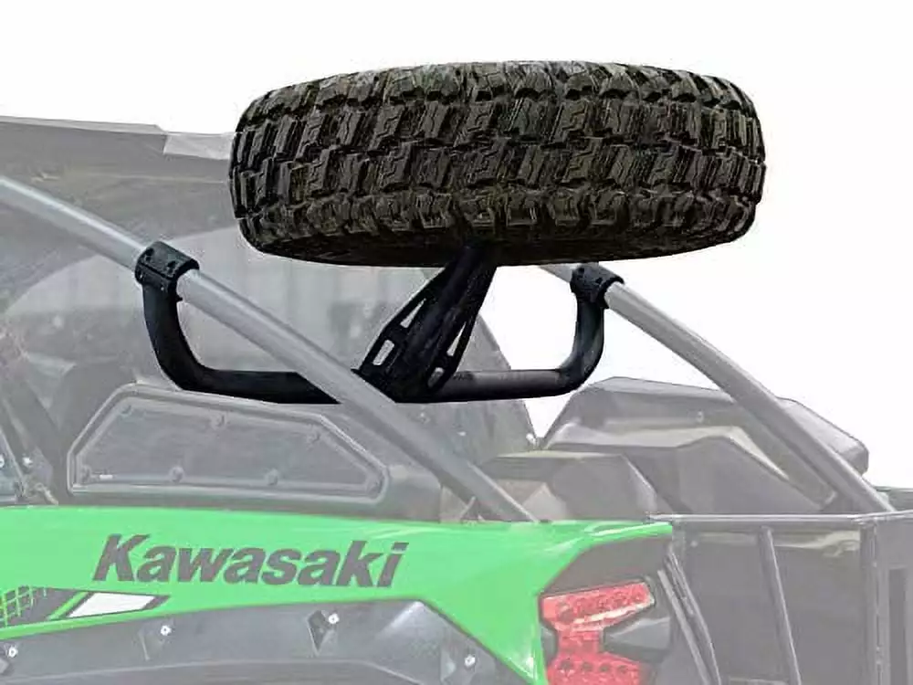 SuperATV Spare Tire Carrier for 2020+ Kawasaki Teryx KRX 1000|Fits up to 37 Tire|Secures to Rear Frame of Vehicle|Made with Powder|Coated Steel Tubing|No Drilling or Welding Required|STC-K-KRX-00