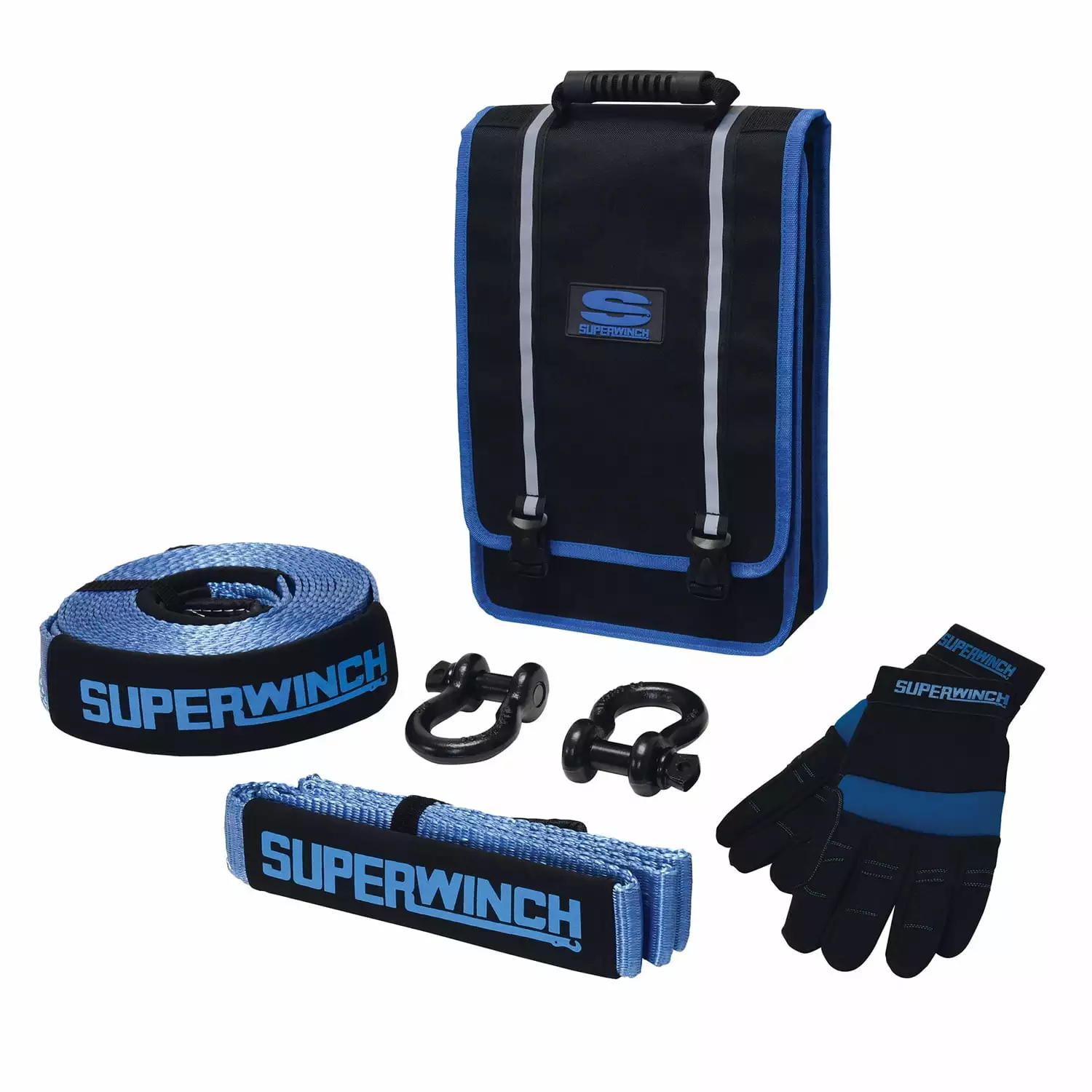 Superwinch SUP2578 3 in. x 30 ft. Getaway Recovery Kit. Black & Blue