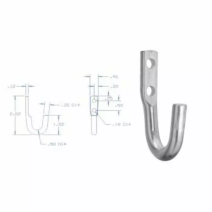 Tarp or Rope Hook. Zinc ~ 2