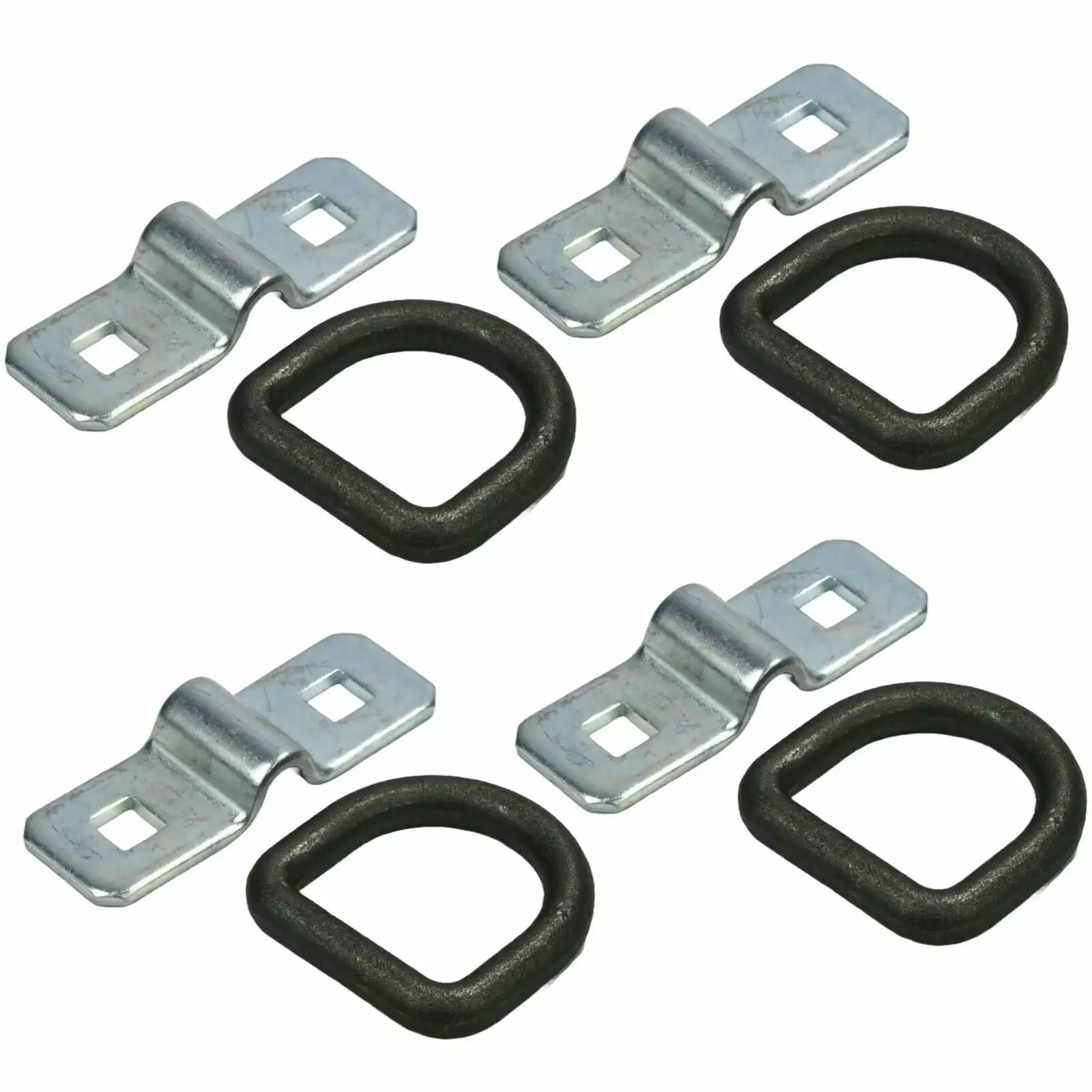 The ROP Shop | 4-Pack 3/8 Steel D Ring Rope Tie Downs Bolt on 5000 lbs Loads for Towing Moving