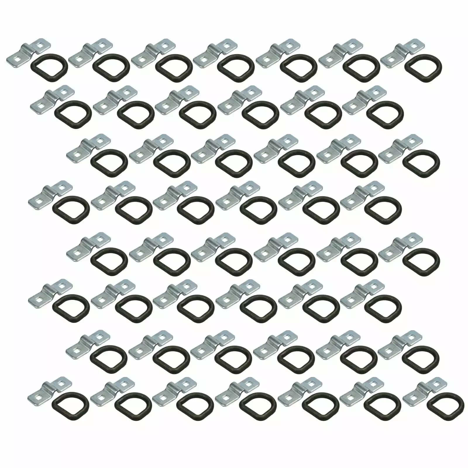 The ROP Shop | 50-Pack 3/8 Steel D Ring Rope Tie Downs for Trailer Flatbed Truck Anchor Cargo