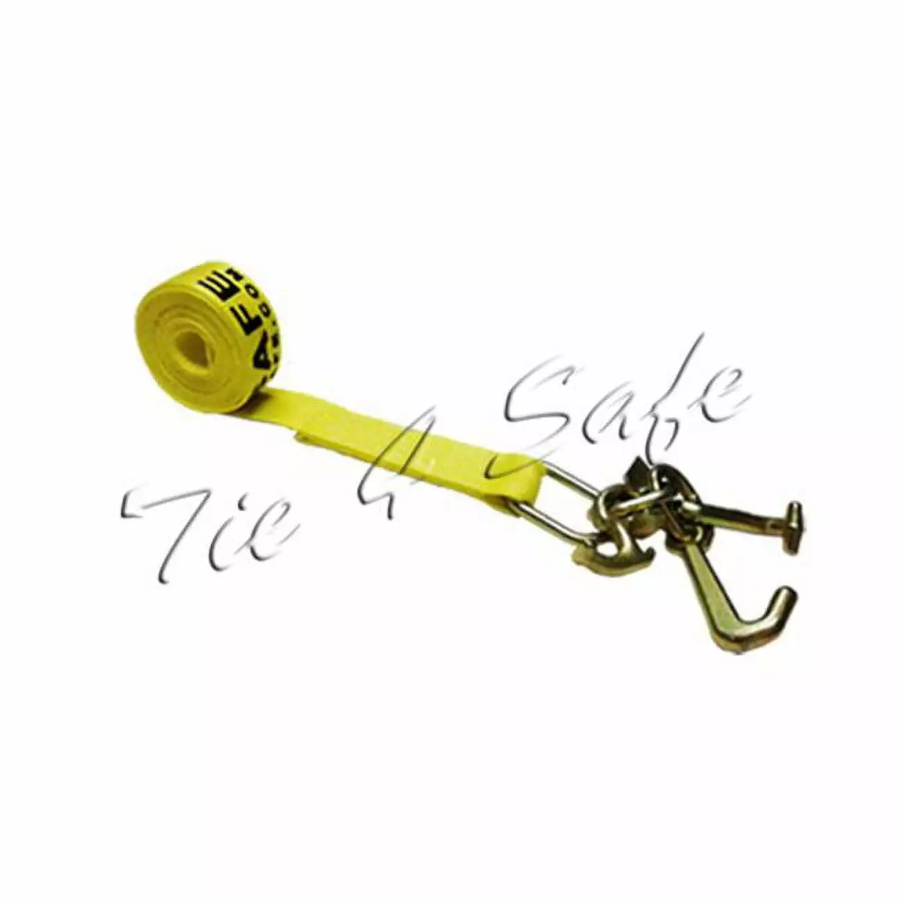 Tie 4 Safe 2 in. x 10 ft. Replacement Strap with RTJ Cluster Hook - Yellow. 4 Piece