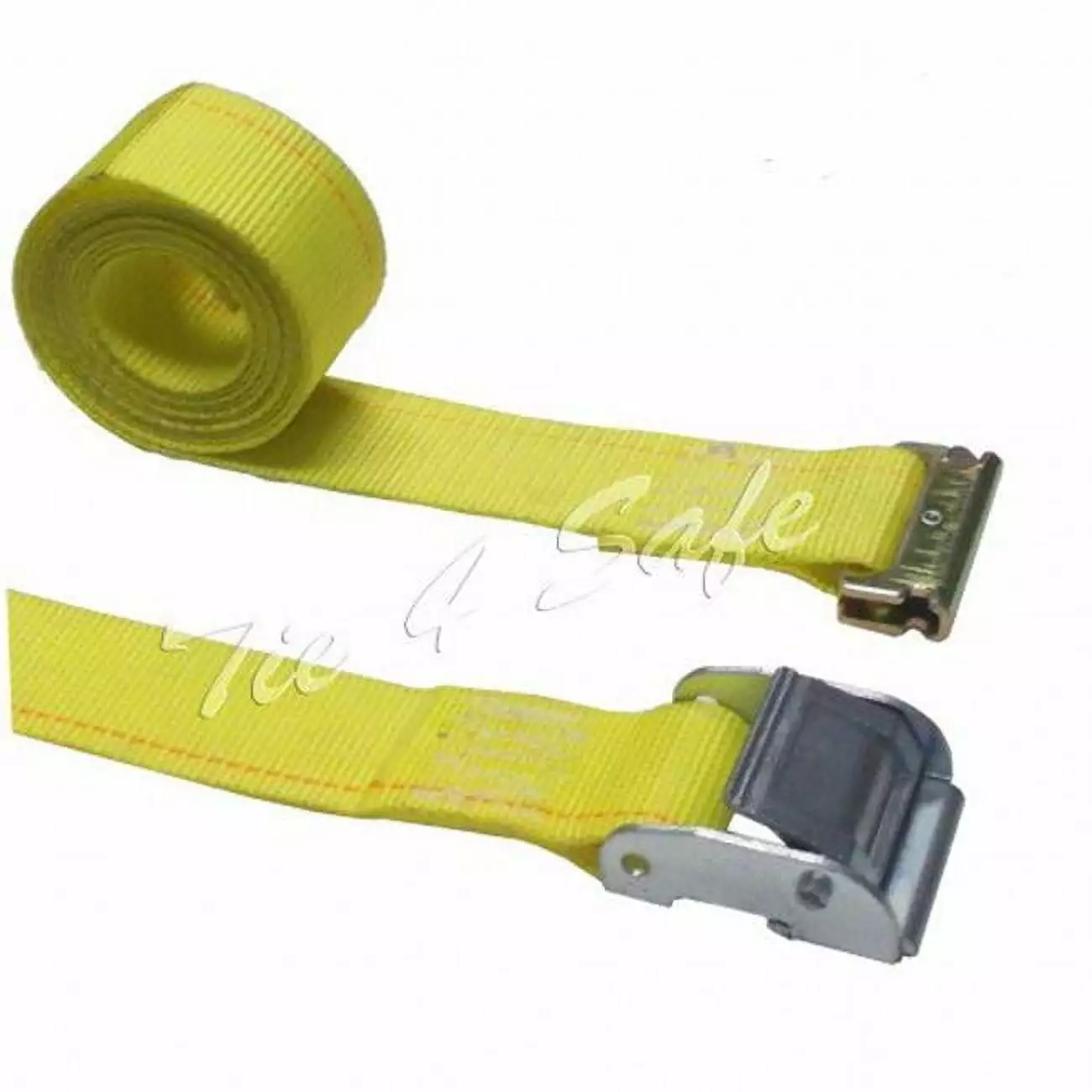 Tie 4 Safe 2 in. x 12 ft. Logistic Straps with Cam Buckle & E-Fittings - Yellow. 12 Piece