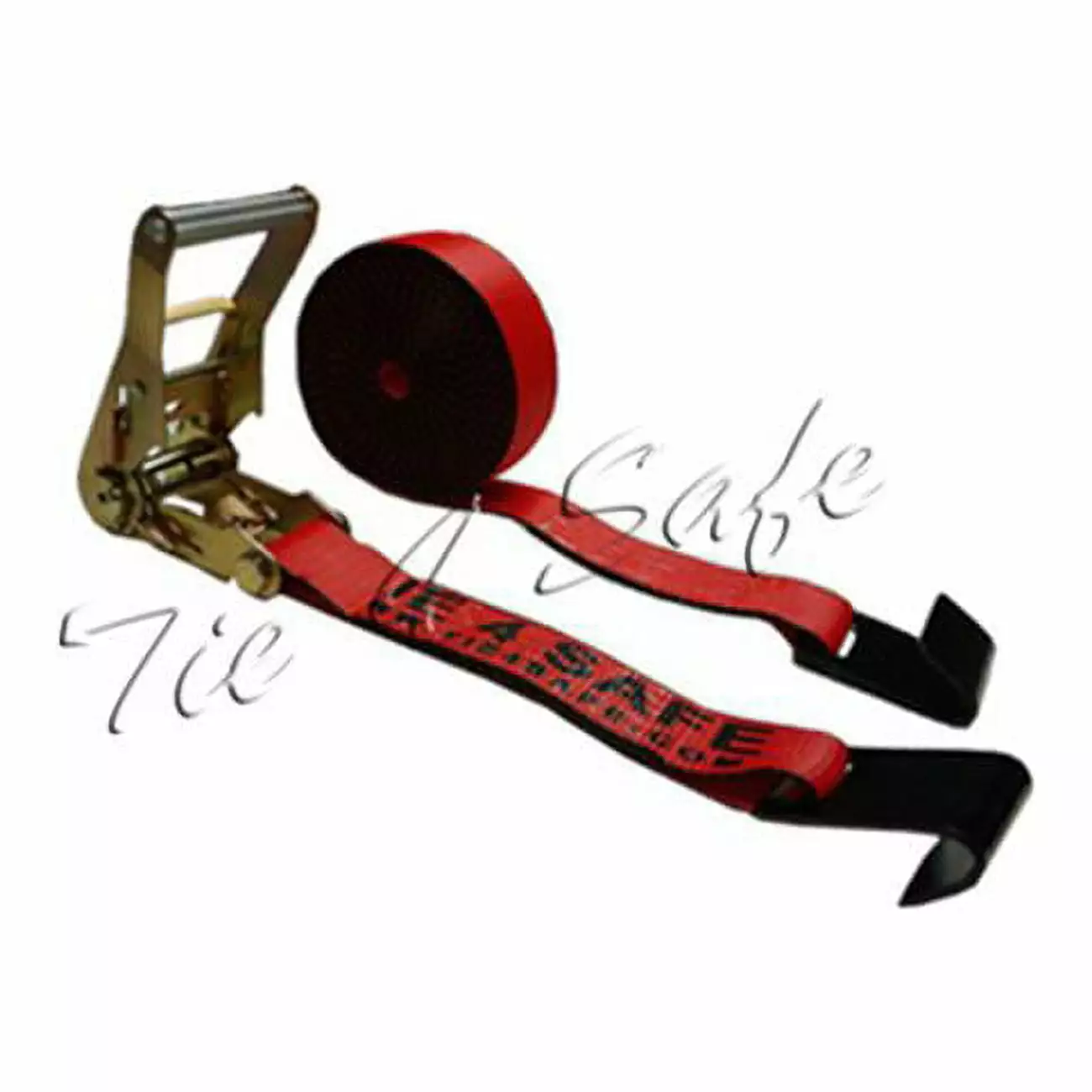 Tie 4 Safe RT04C-530-W5-R-2 2 in. x 30 ft. Ratchet Tie Downs with J Wire Hooks. Red - 2 Piece