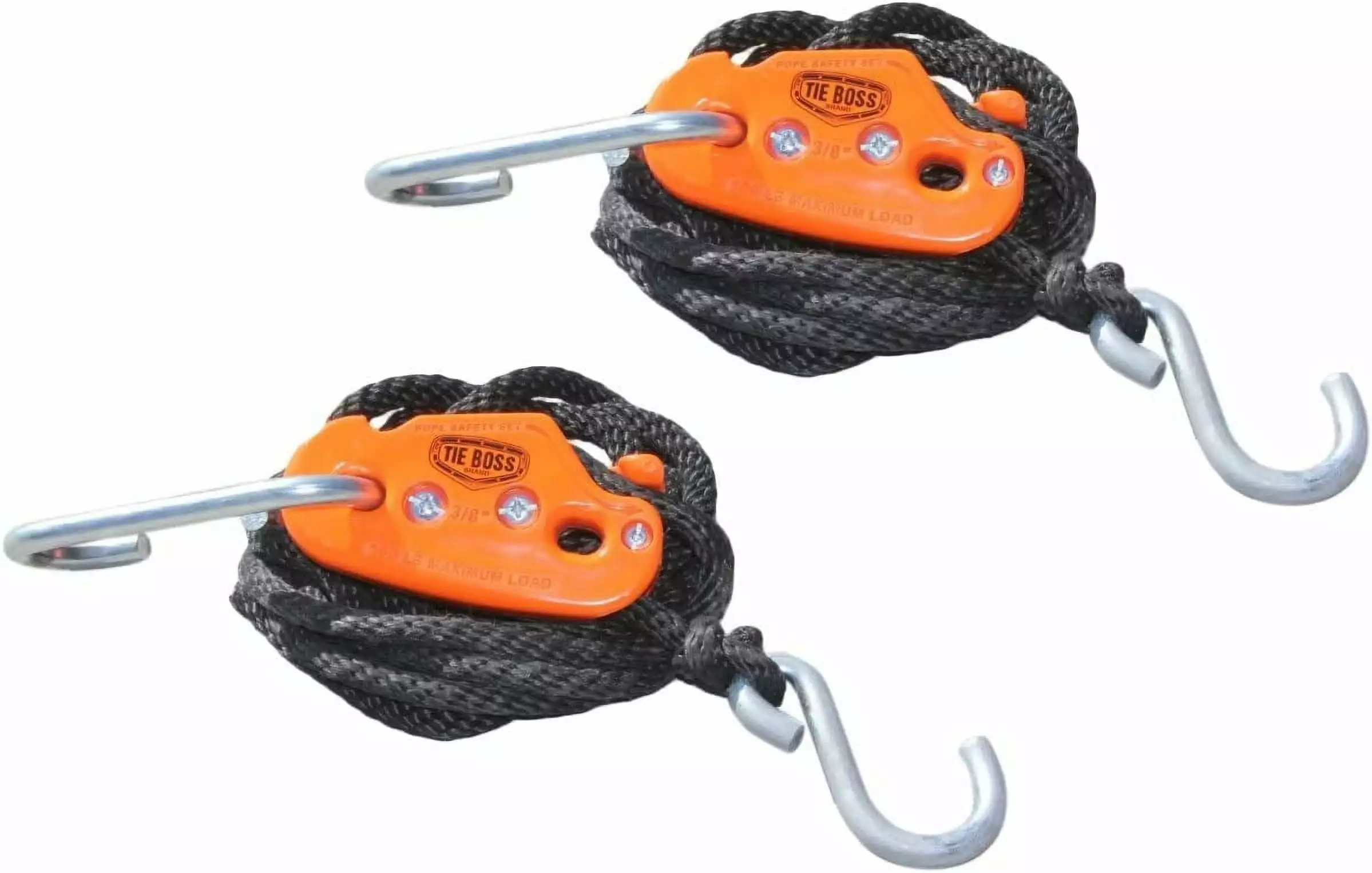 Tie Boss Tie Down/Pulley with 10-Feet Rope. 3/8-Inch. 2-Pack