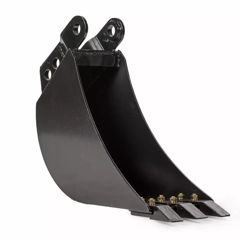 Titan Attachments 10in Wide Backhoe Bucket. 3-Carbon Steel Teeth. Hydraulic Tilt Backhoe & Excavator Attachment