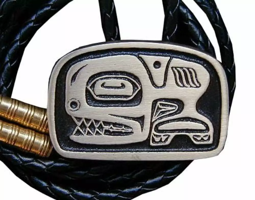 Tlingit Wolf Bronze Bolo Tie