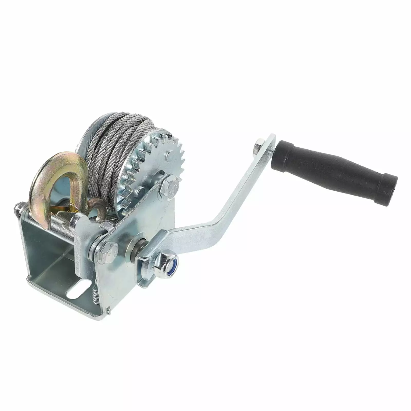 Heavy Duty Winch Manual Towing Winch Mini Trailer Winch. 500LBS (With 7m Steel Cable) Squeaks with Excellent Towing Capacity