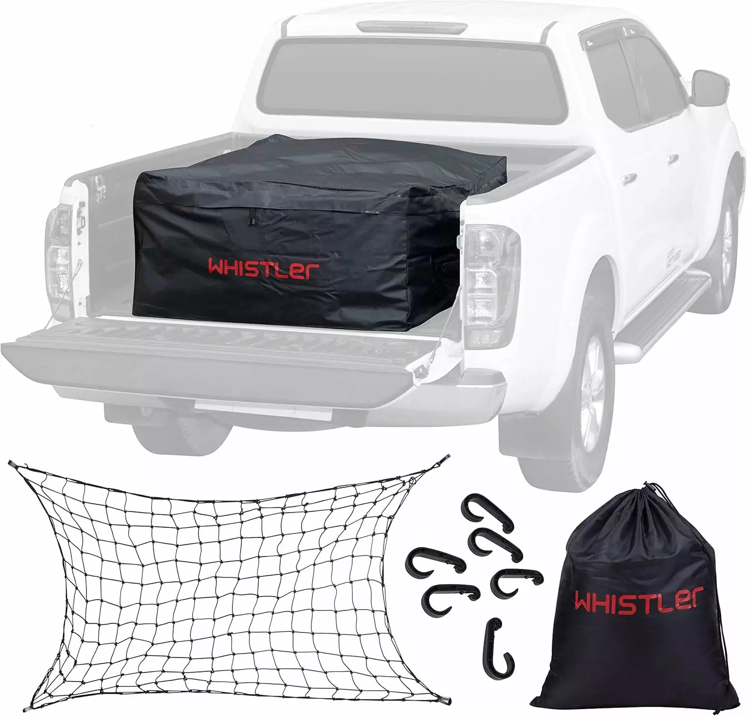 Truck Cargo Bag with Net- 100% Waterproof 51 x 40 x 22 (26 Cu Ft) + Storage Bag