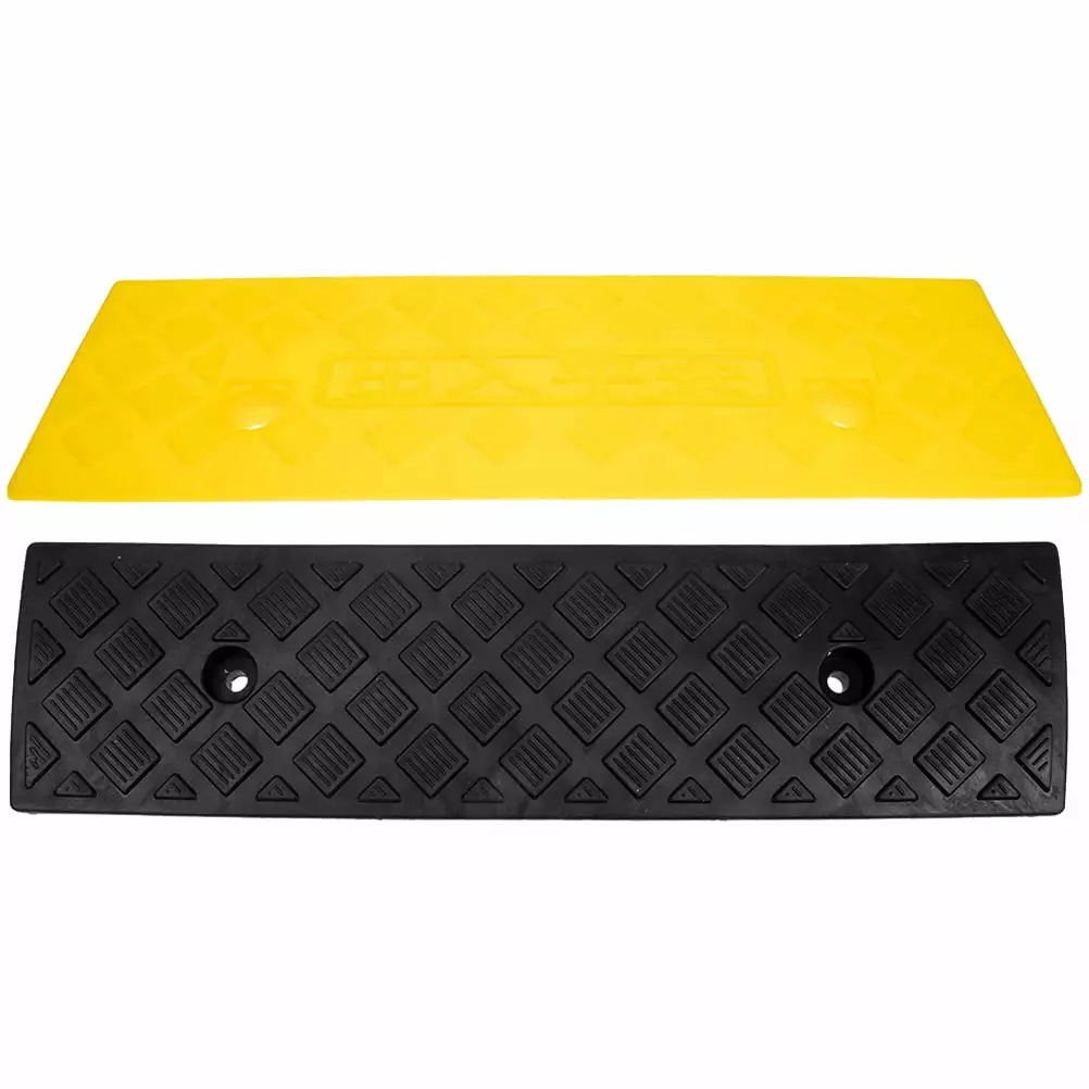 Curb Ramp Plastic 13cm Height Threshold Driveway Ramp Free Splicing Anti Slip Slope Ramp Yellow