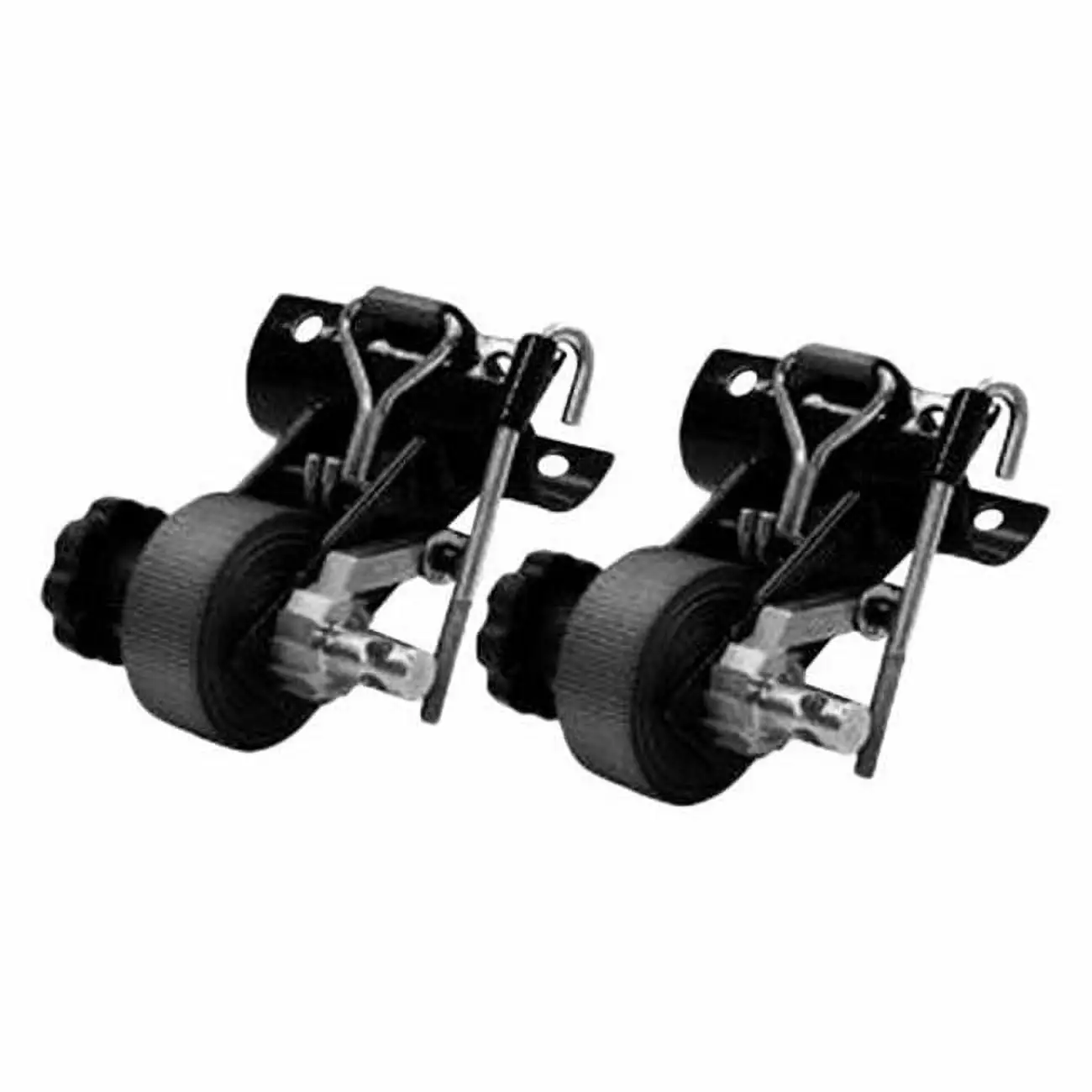 Tube Mount Ratchet Tie-Down Pipe Mount. Black - Set of 2