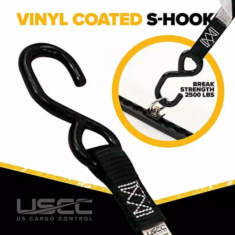 US Cargo Control Motorcycle Ratchet Strap Kit. Includes 6 Motorcycle Tie Down Straps. Convenient Motorcycle Accessories for Trailer Tie Down System. Secures Motorcycles & ATVs to Pickups and Trailers