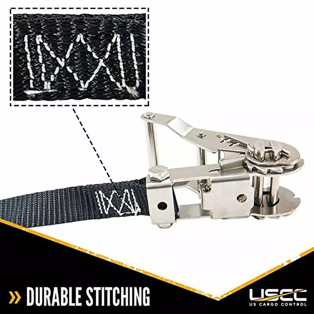 Keeper 47354 Diamond Plate Ergo Grip Ratchet Tie Down. Metallic. 8' X 1-1/4. Each