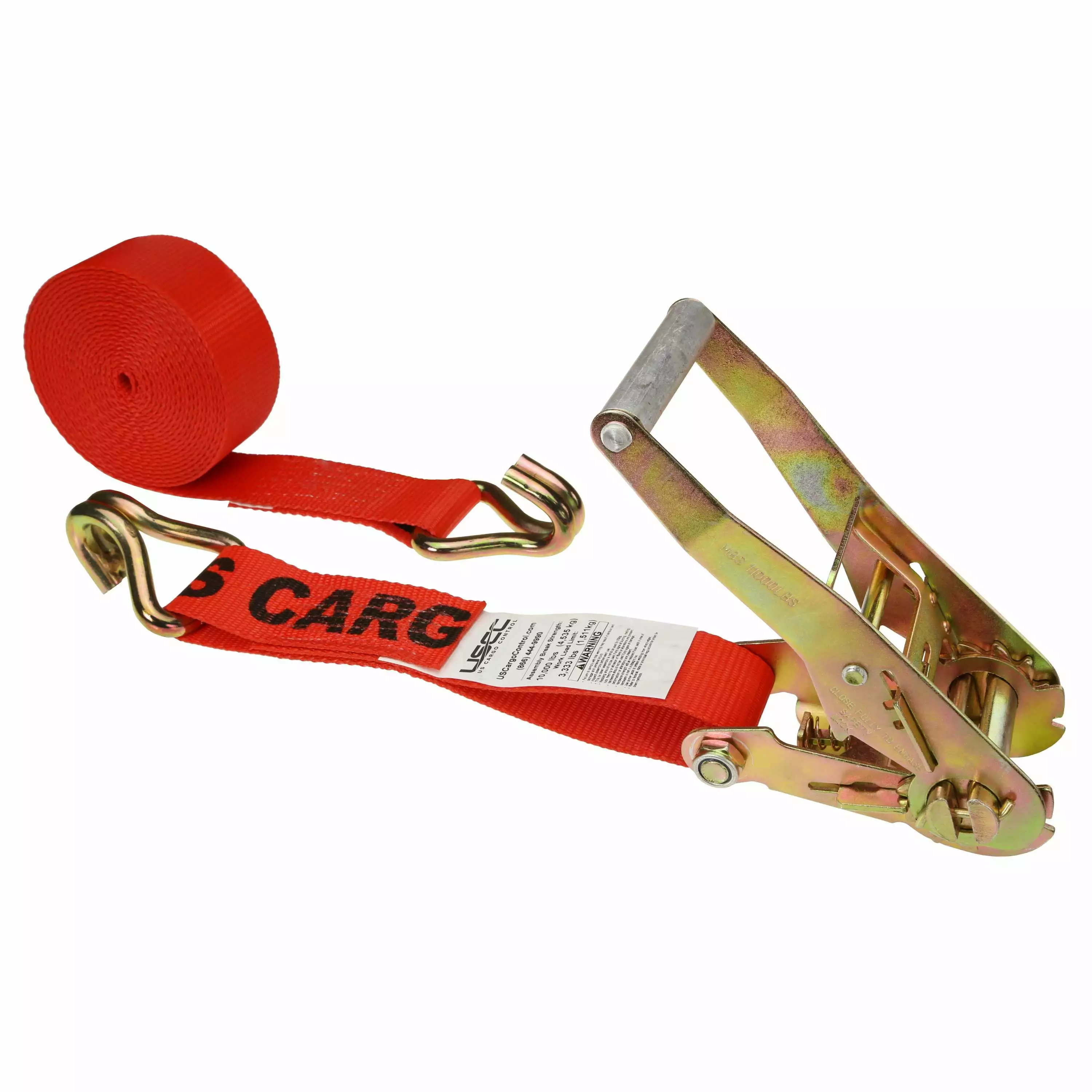 US Cargo Control - Ratchet Strap with Snap Hook - 2 Inch Wide X 20 Foot Long - 2 Inch Ratchet Strap - Yellow Ratchet Strap - Ratchet Strap Twisted Snap Hook - Ratchet Strap with Locking Hook