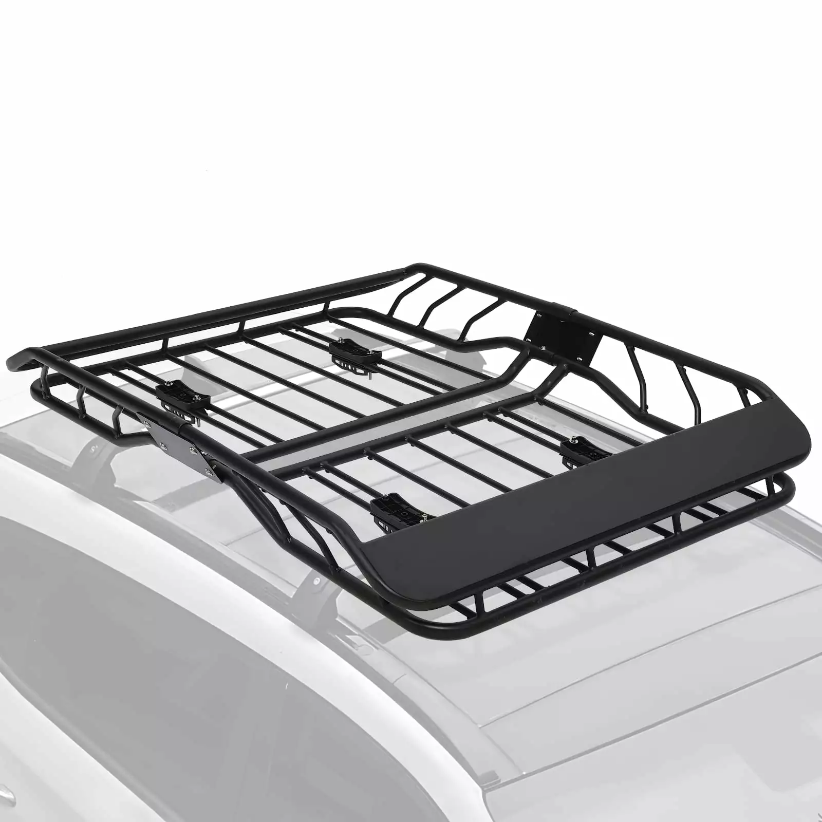 Universal Heavy Duty Steel Roof Basket - 63''x43''x6.3'' - 220LBS Load Capacity - SUV. Truck. Car Cargo Carrier - Black