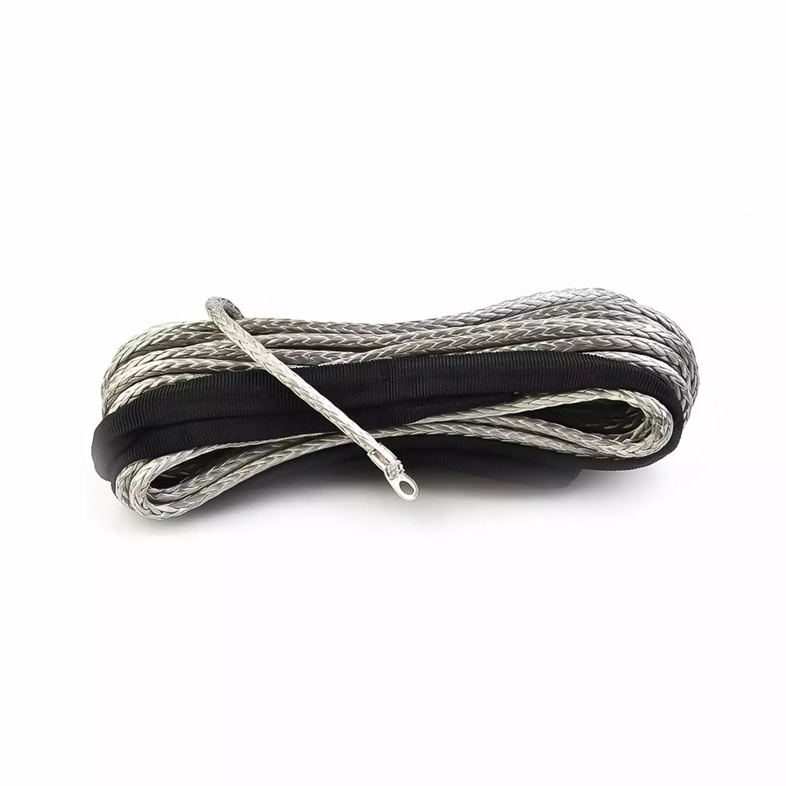 Useful New Portable Winch Rope Tow UTV ATV Cable Line Tool Cord Equipment Light weight With Sheath Gray .Easier to Carry