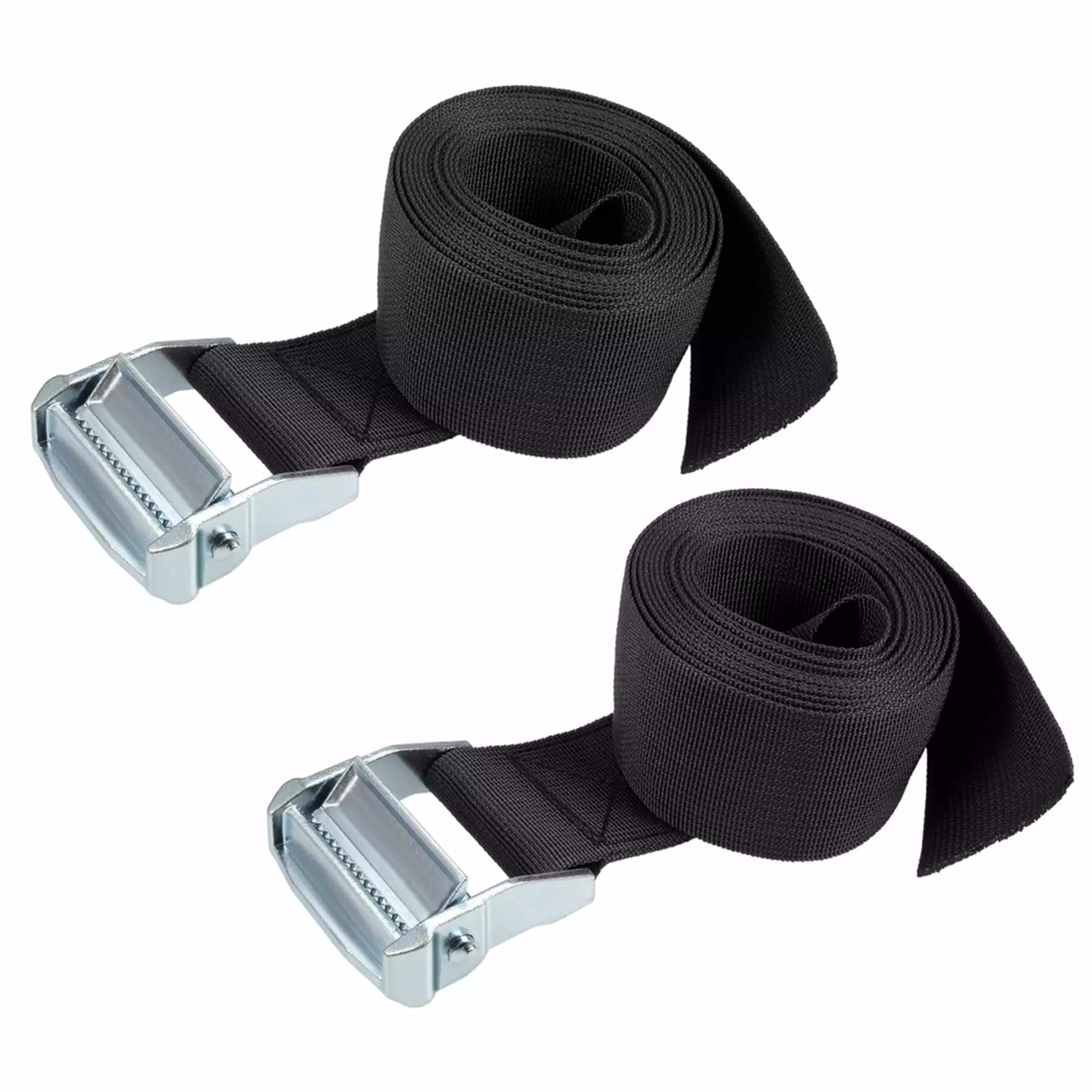 Uxcell 3Meters x 5cm Lashing Strap with Cam Lock Buckle 500Kg Work Load. Black. 2 Pack