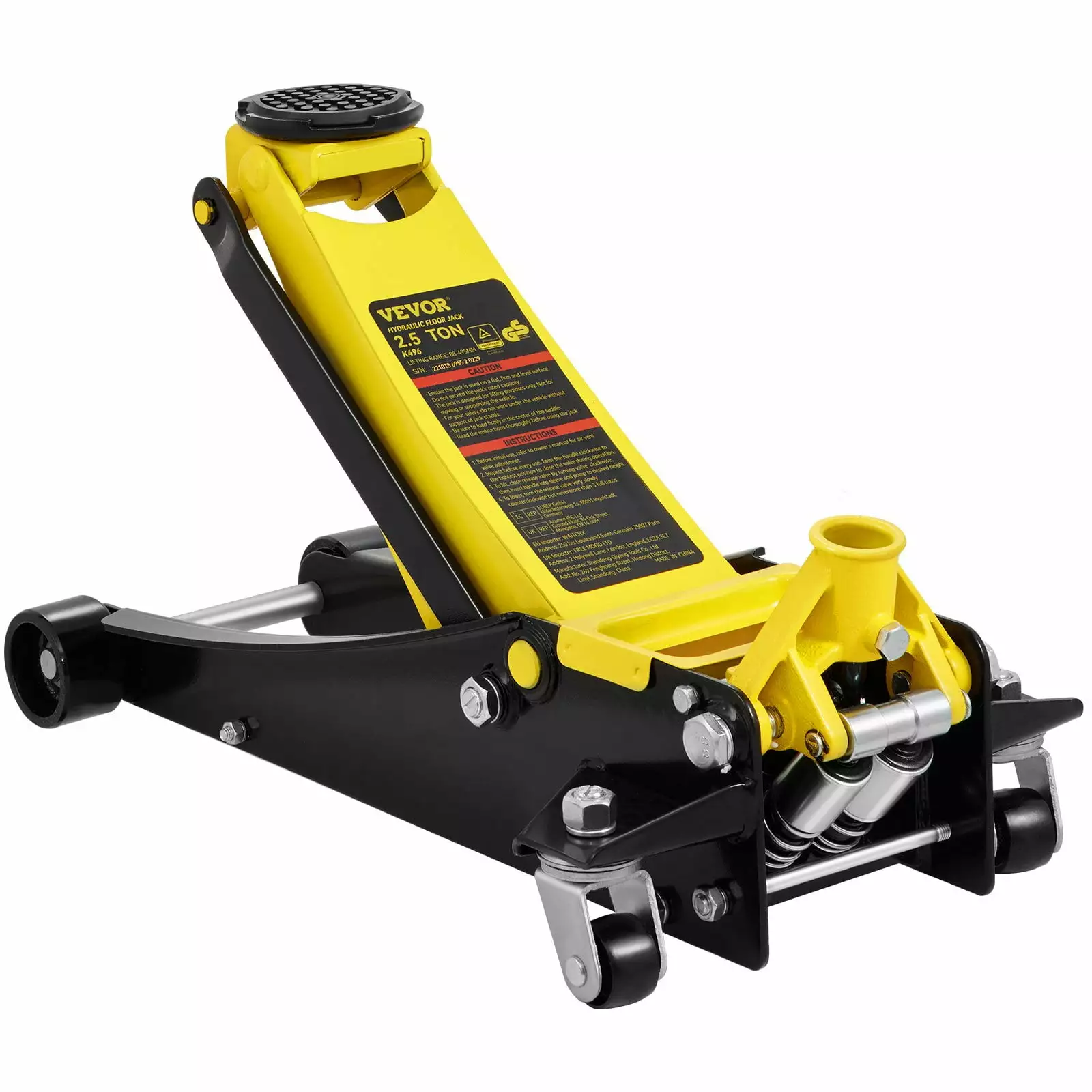 VEVOR 2.5 Ton Low Profile Floor Jack - Heavy Duty Steel. Dual Piston Rapid Pump