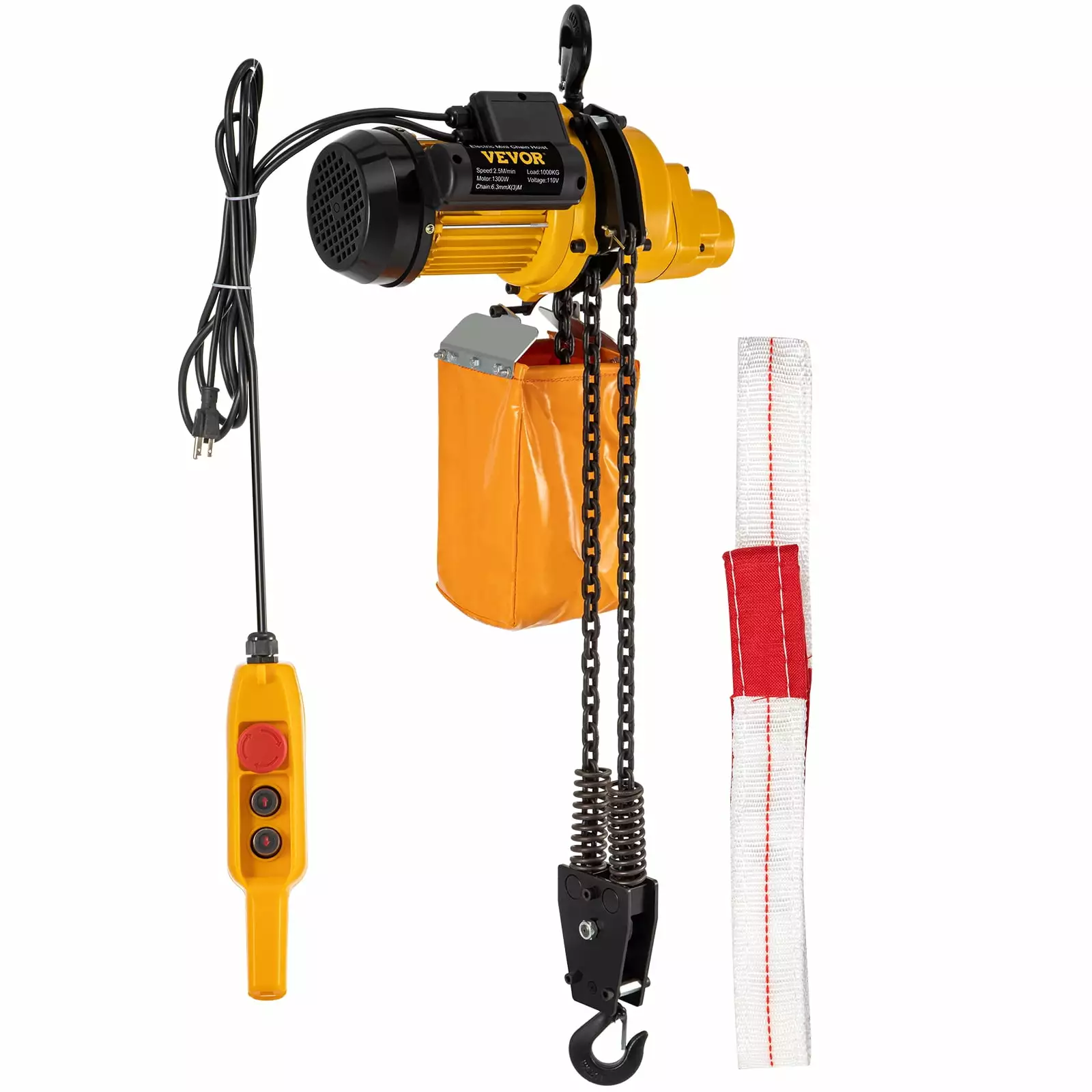 VEVOR Lift Electric Hoist. 2200 lbs Electric Winch w/ 10ft Wired Remote Control. 110V Overhead Crane Garage Ceiling Pulley Winch of 10ft Lift Height. Used In Factories. Warehouses. Construction