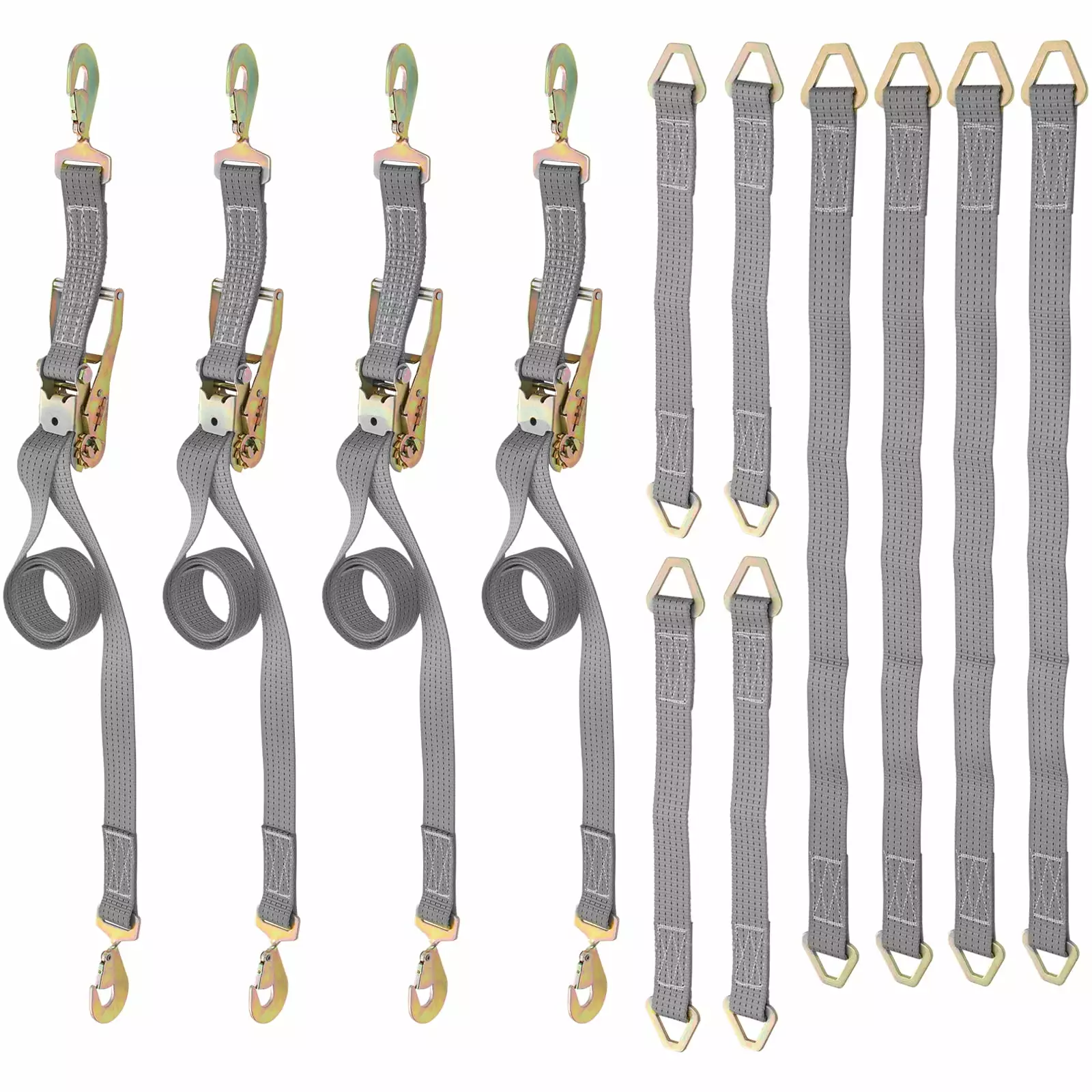 1 x 6' Motorcycle Tie Down Ratchet Strap with S-hooks - 4 Pack