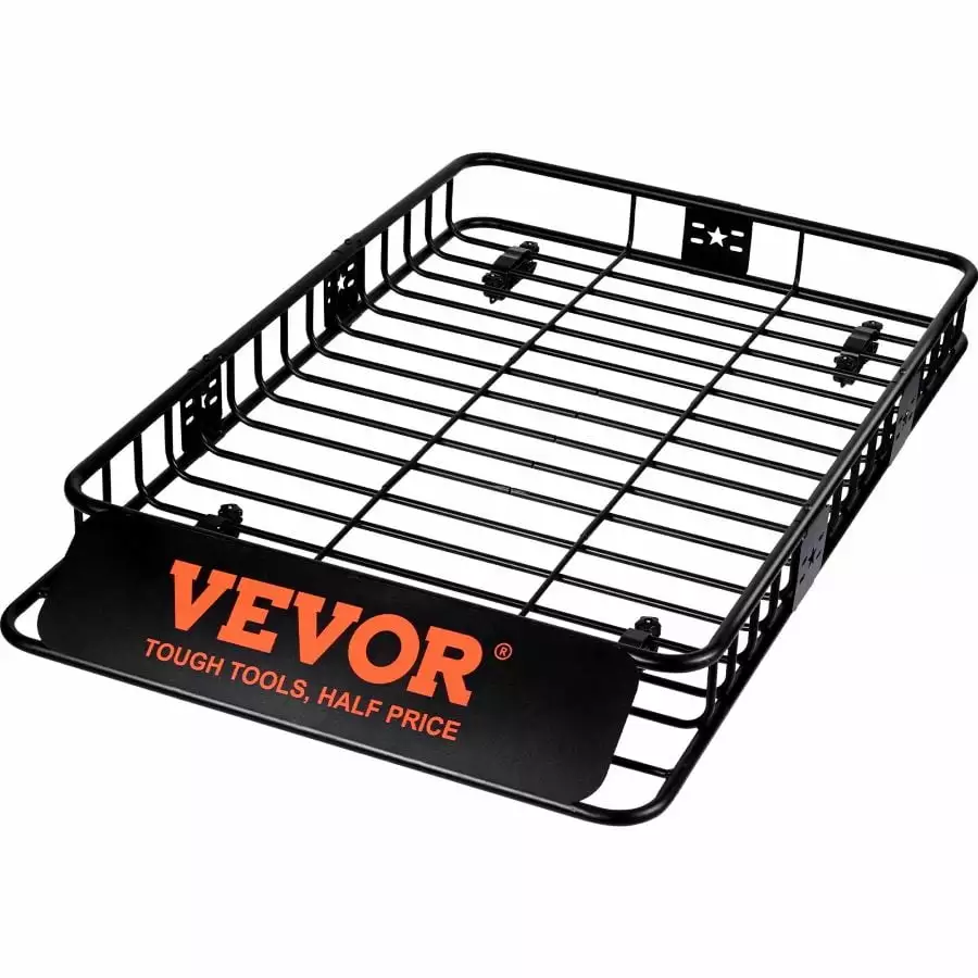 VEVOR Roof Rack Cargo Basket. 64 x 39 x 6 Rooftop Cargo Carrier with Extension. Heavy-duty 200 LBS Capacity Universal Roof Rack Basket. Luggage Holder for SUV. Truck. Vehicle