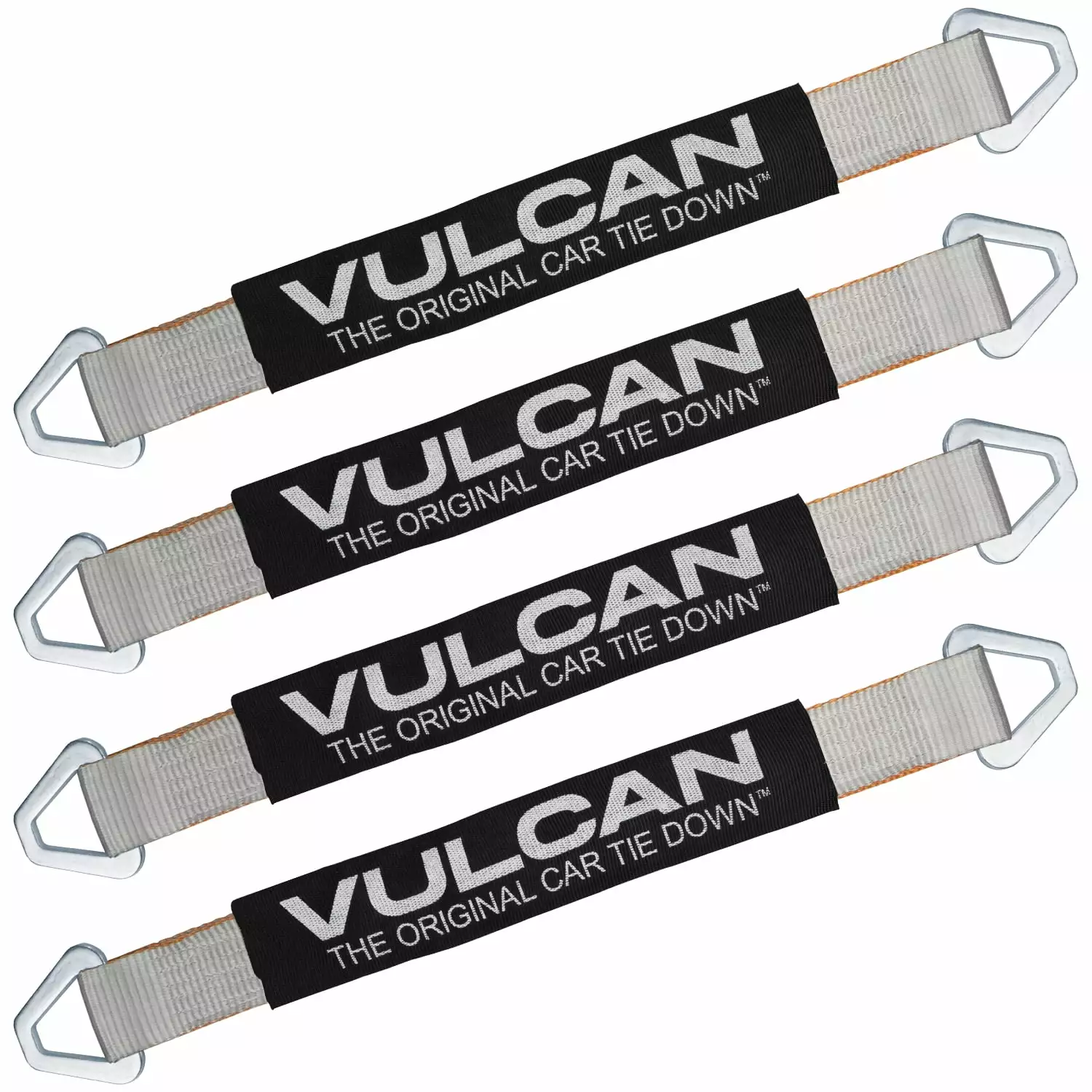 VULCAN Car Tie Down Axle Strap - Wear Pad - 2 inch x 22 inch - 4 Pack - High-Viz - 3300 Lbs SWL