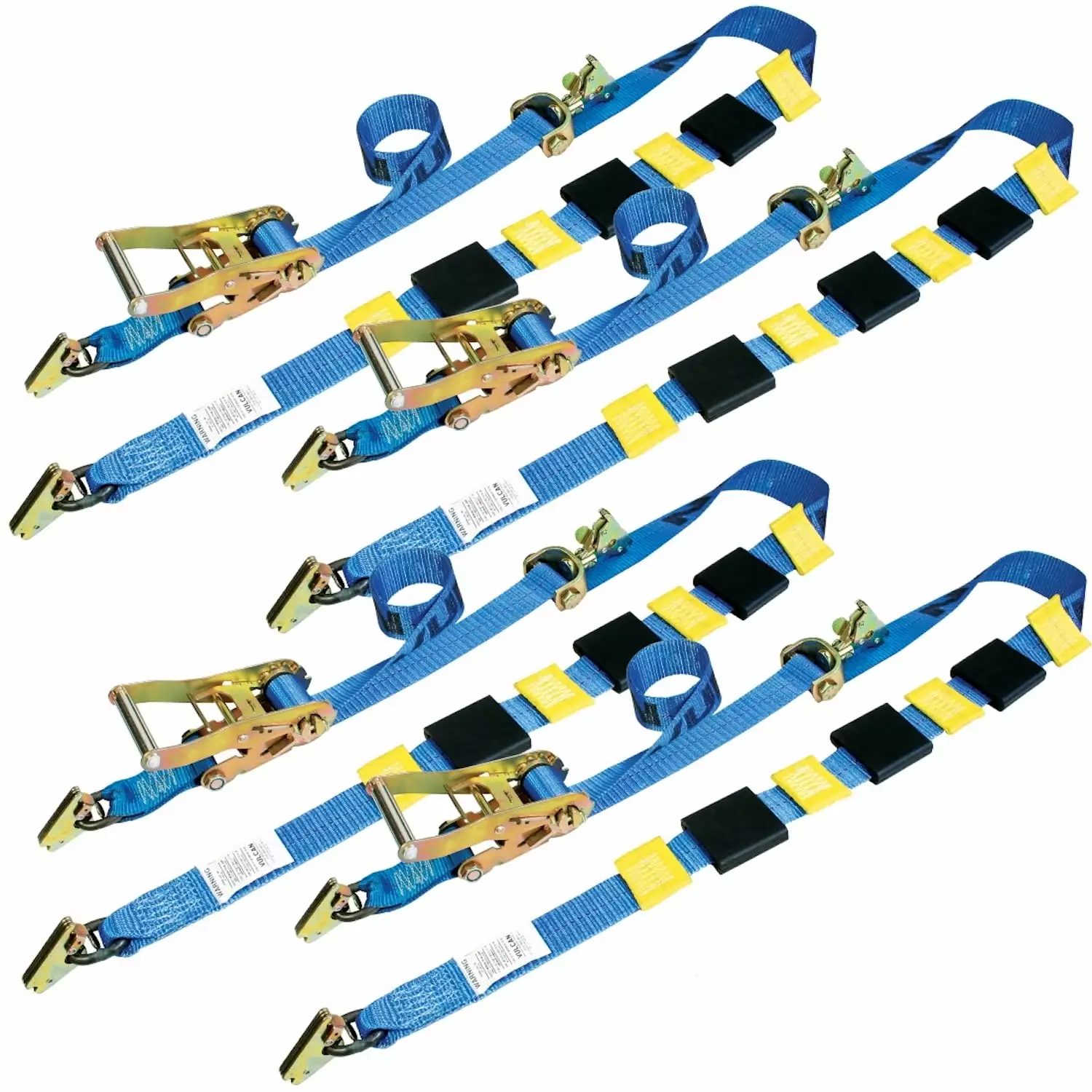 VULCAN Car Tie Downs - E Track Rolling Idler 3-Cleat - 120 inch - 4 Pack - 3300 Lbs SWL