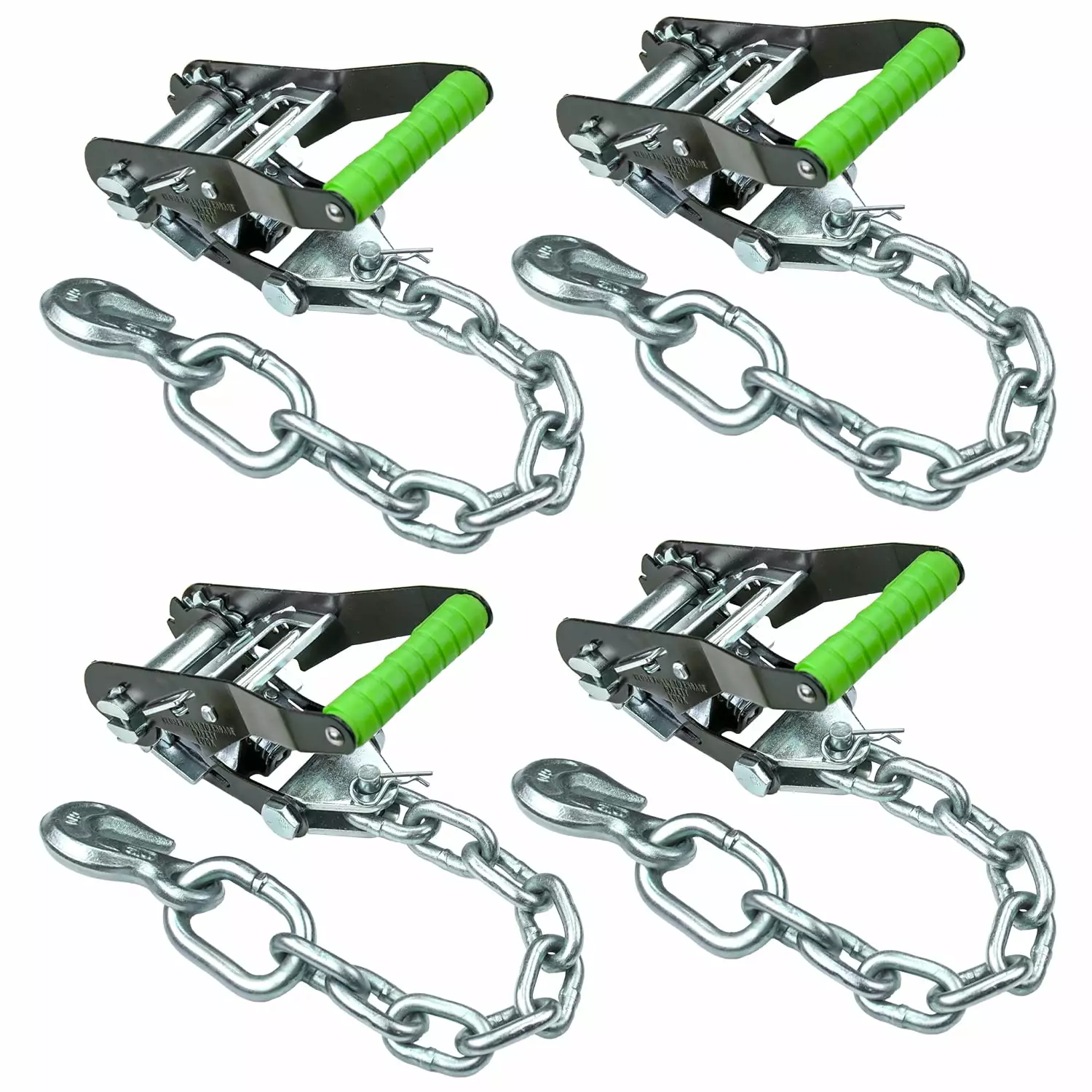 4x Heavy Duty 1.5 x 15 ft Ratchet Cargo Tie Down Straps 3000lbs Dual J-Hooks BA