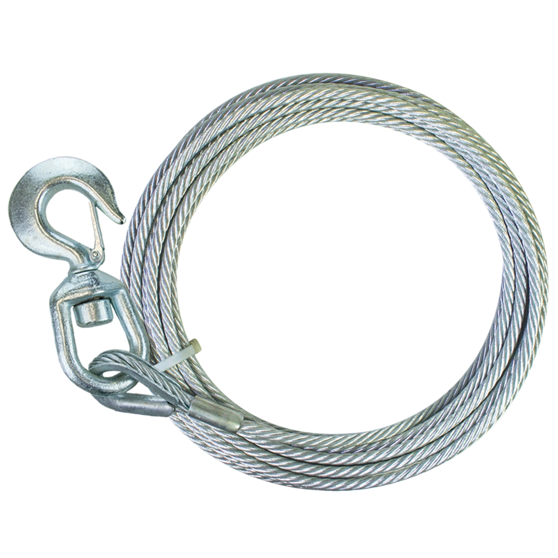 VULCAN Winch Cable with Swivel Hook - Steel Core - 3/8 Inch x 75 Foot - 14.000 Lbs. Minimum Breaking Strength